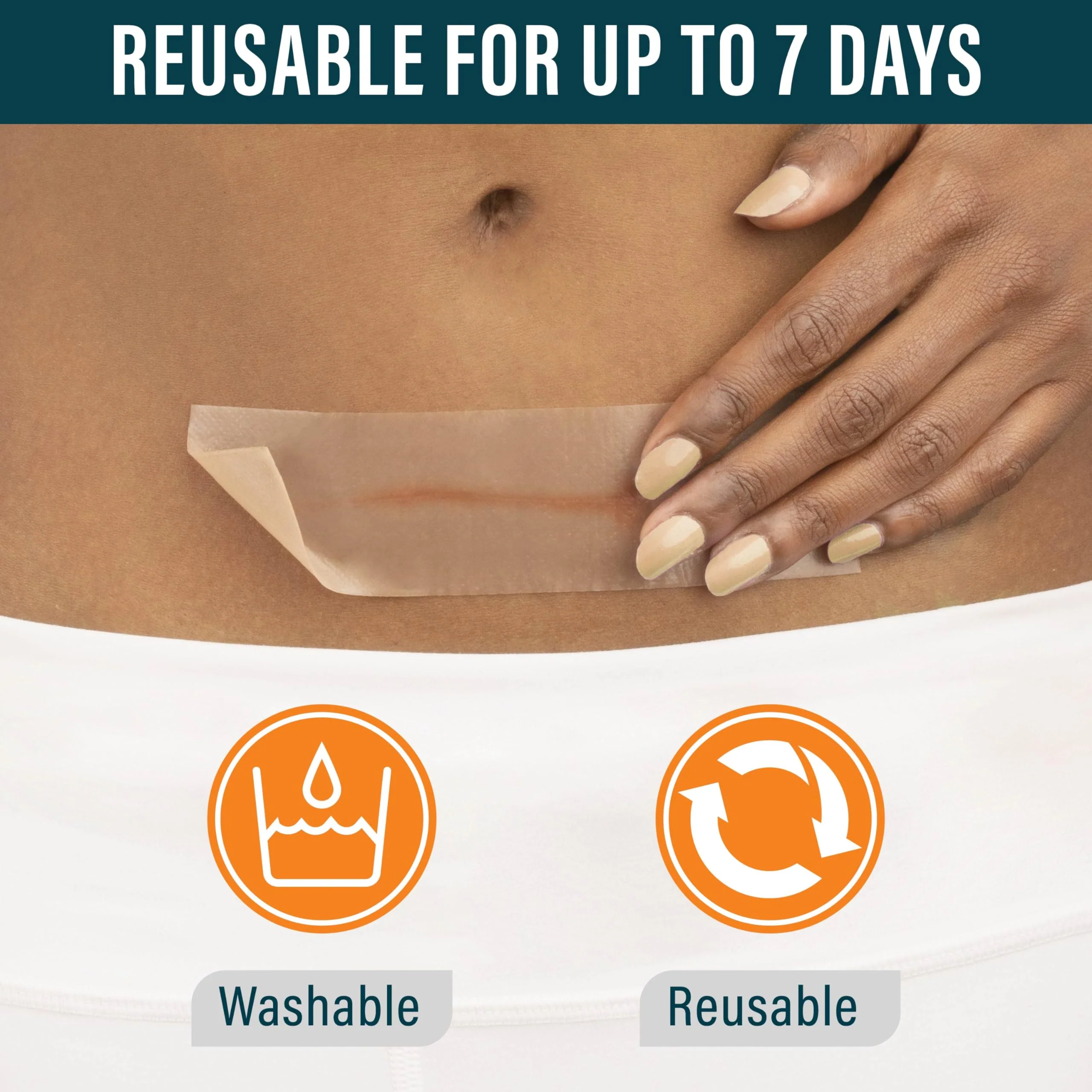 NUVADERMIS Clear Silicone Scar Tape for Surgical Scars - 120" x 1.5" Roll - Extra Long Scar Sheets for C-Section, Tummy Tuck, Keloid, and Surgical Scars - Reusable Medical Grade Silicone Scar Tape - Image 9