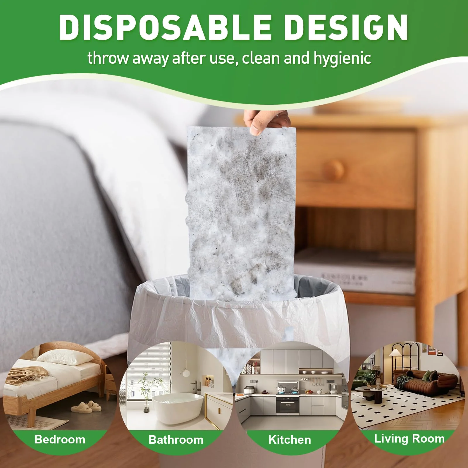 NXPPYY 100ct Dry Sweeping Cloths for Swiffer Sweeper Mop, Heavy Duty Microfiber Duster Mop Pad Refills, Captures Dust & Pet Hair, for Hardwood Floors and Multi-Surface Cleaning - Image 2