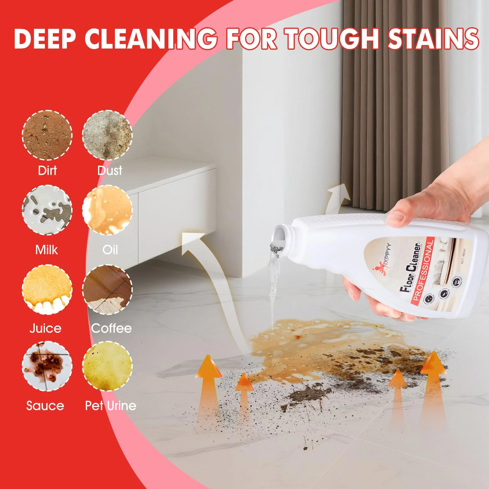 NXPPYY Floor Cleaning Solution Compatible with Roborock Q5/Q7/Q8/S7/S8/Qrevo Series, All Robot Vacuums & Wet Dry Vacuum, Floor Cleaner for Mopping, 4 Bottle Floor Cleaner Refill - Image 5