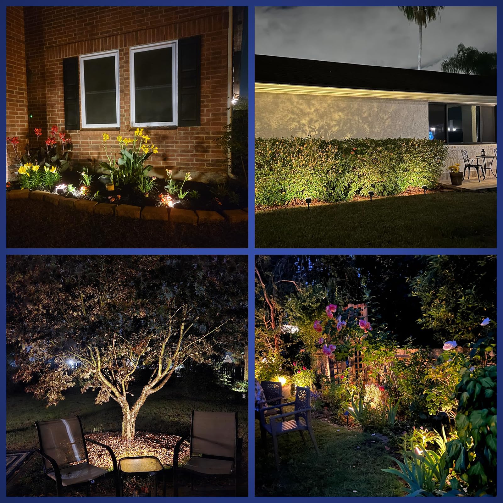 NYMPHY Solar Lights Outdoor Waterproof IP68, 56 LED 3 Lighting Modes Solar Powered Garden Yard Spot Solar Lights for Christmas Outside Landscape- 6 Pack (Warm White) - Image 2