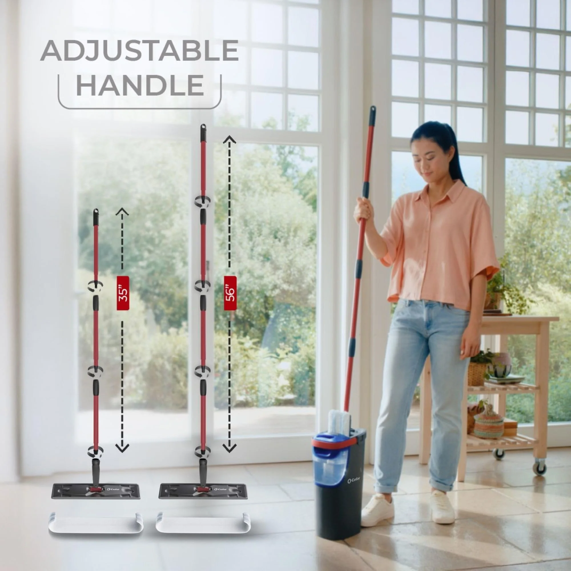 O-Cedar H2prO Flat Mop System | Quick Cleaning Tool | Clean with Water | Machine Washable Reusable Microfiber Mop Pad | Safe on Wood Floors, Vinyl, Tile, Baseboards, Walls - Image 12