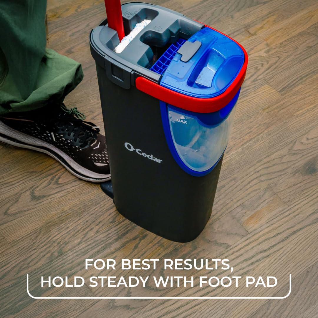 O-Cedar H2prO Flat Mop System | Quick Cleaning Tool | Clean with Water | Machine Washable Reusable Microfiber Mop Pad | Safe on Wood Floors, Vinyl, Tile, Baseboards, Walls - Image 4
