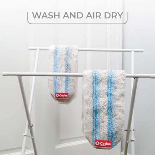 O-Cedar H2prO Flat Mop System | Quick Cleaning Tool | Clean with Water | Machine Washable Reusable Microfiber Mop Pad | Safe on Wood Floors, Vinyl, Tile, Baseboards, Walls - Image 9