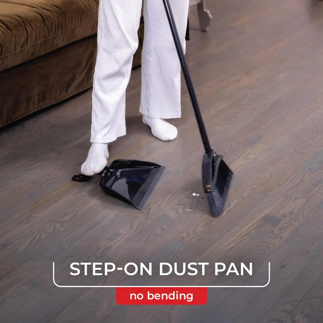 O-Cedar Indoor & Outdoor Strong Sweep Broom & Brush Bundle | Heavy Duty Bristles Remove 99% of Dust & Dirt in One Sweep | Step-On Dust Pan | Safe for Hardwoods, Powerful on Outdoor Debris - Image 10
