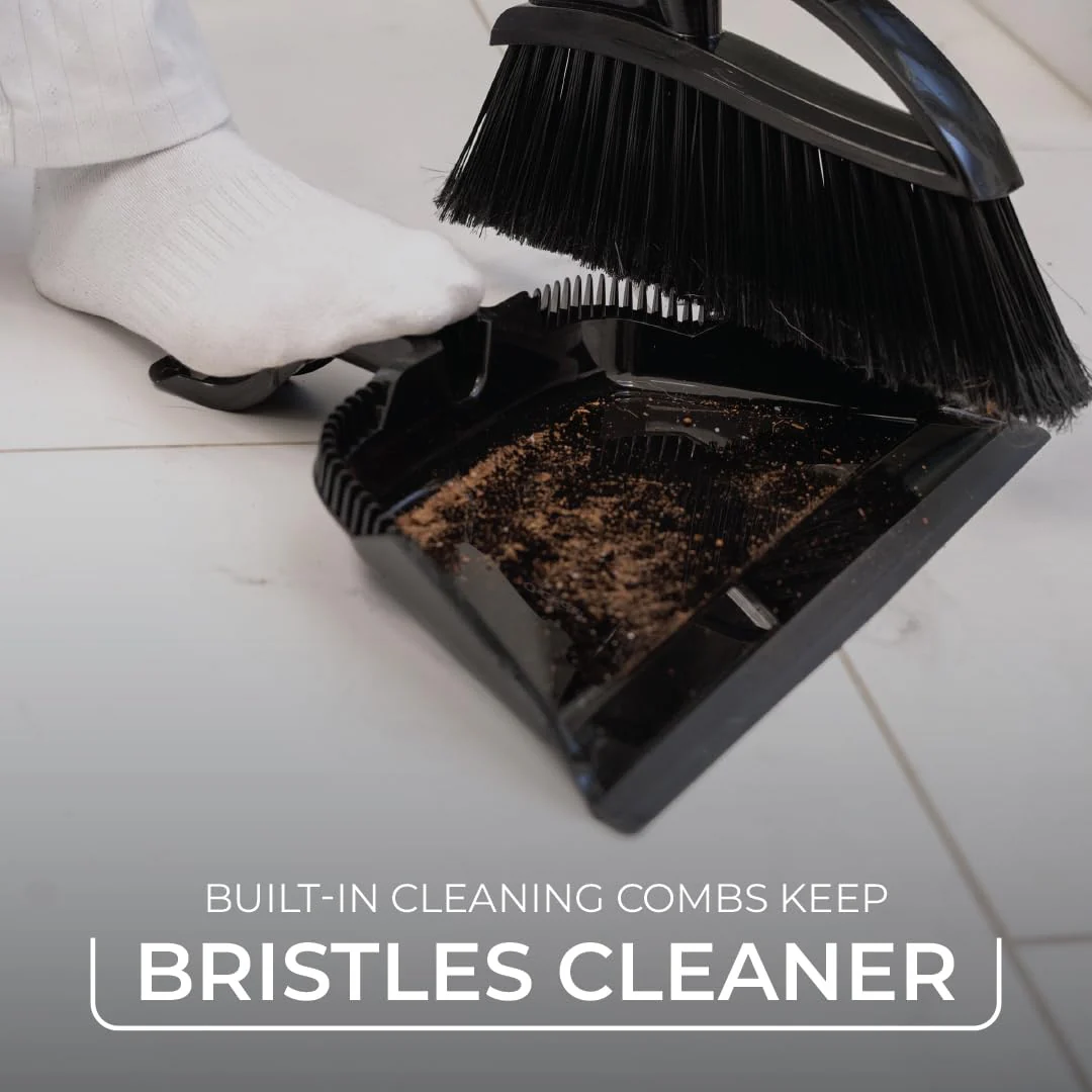 O-Cedar Indoor & Outdoor Strong Sweep Broom & Brush Bundle | Heavy Duty Bristles Remove 99% of Dust & Dirt in One Sweep | Step-On Dust Pan | Safe for Hardwoods, Powerful on Outdoor Debris - Image 11