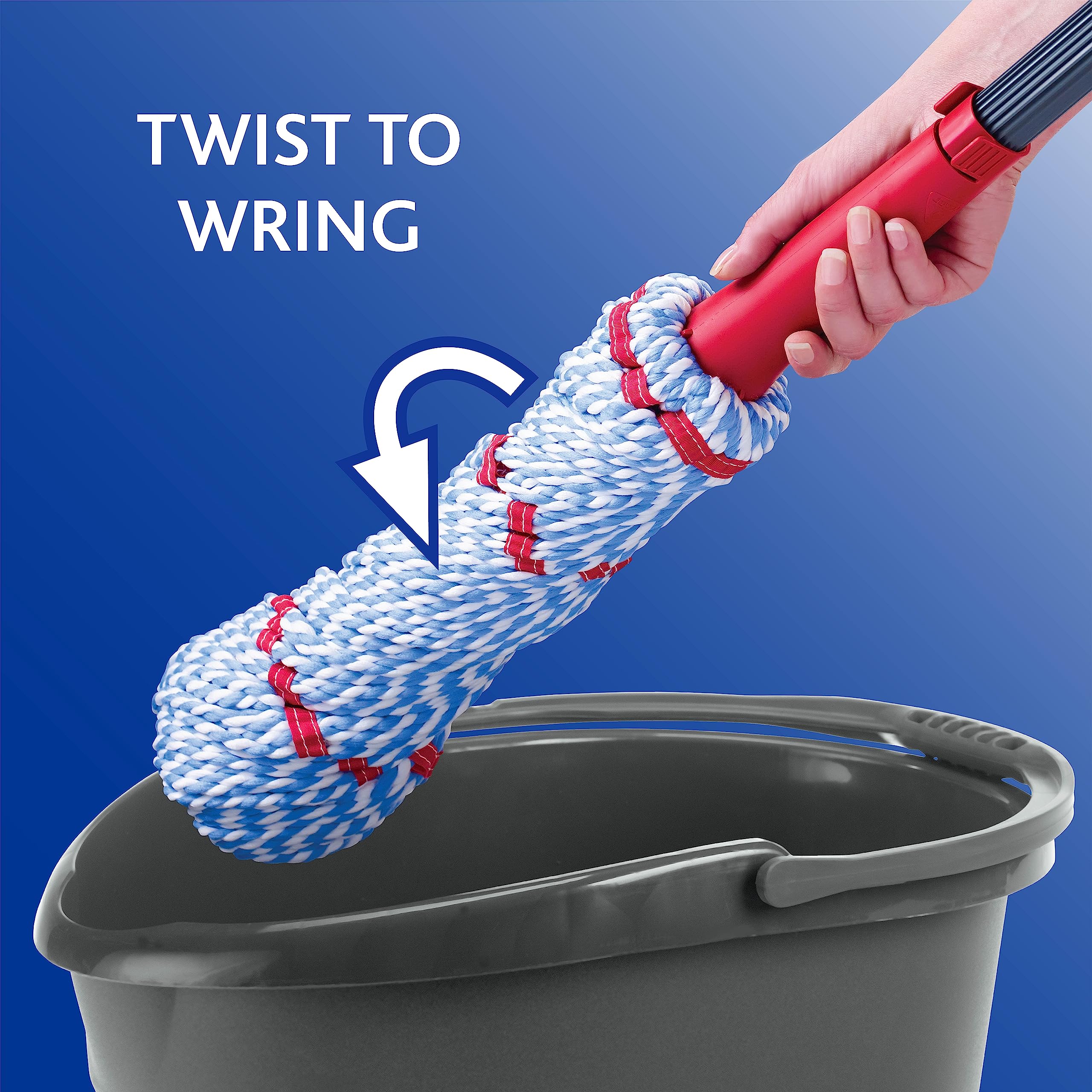 O-Cedar MicroTwist MAX Microfiber Twist Mop with 1 Extra Refill | Features Hands-Free Wringing | Extra Large 18-Inch Mop Head | Safe on All Floor Types - Image 8