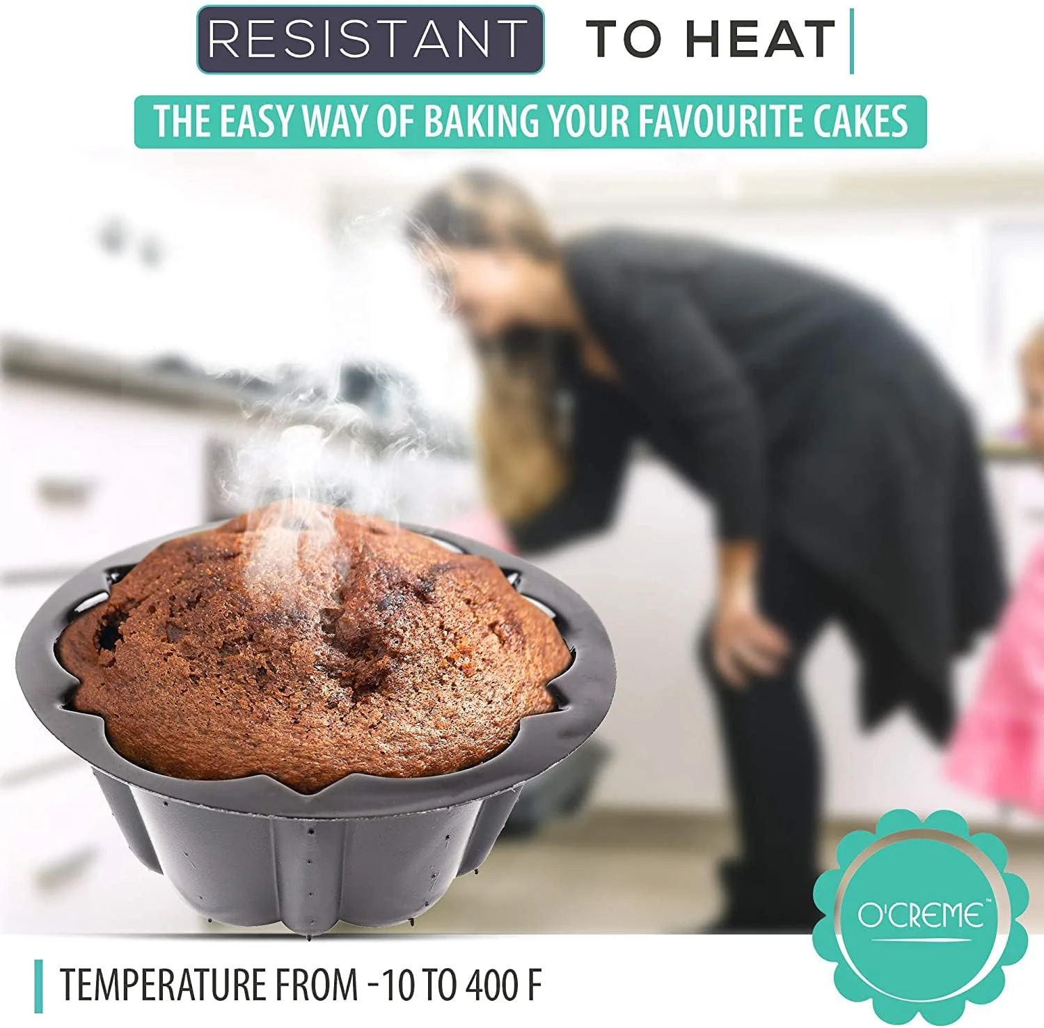 O’Creme Bakeable Plastic Mini Cake Pan with Container - Baking Pan With Non-Stick Silicone - Reusable Mold For Baking and Much More - and Clear Snap-Closure Container - 25 Cake Pans + 25 Containers - Image 3