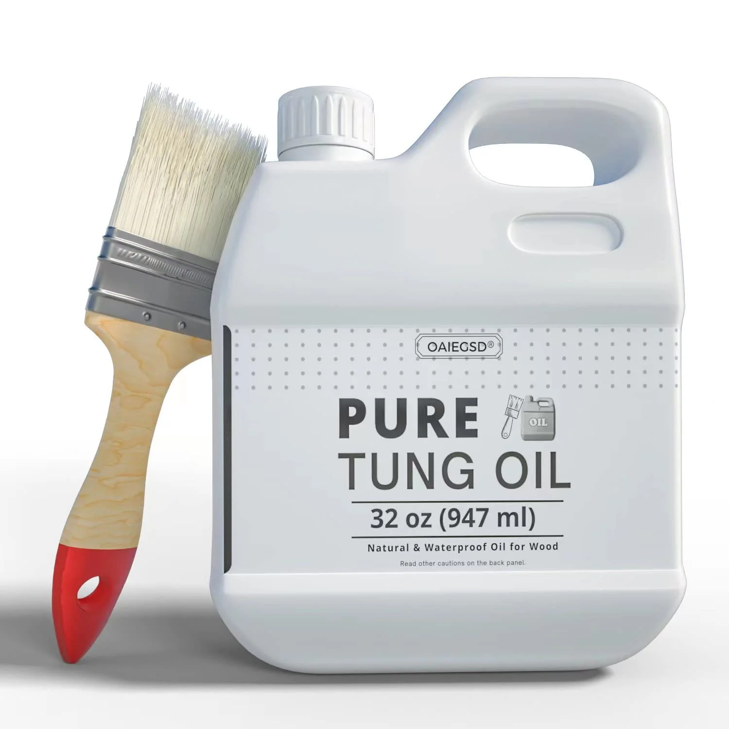 OAIEGSD 32oz 100% Pure Tung Oil for Wood Outdoor with Brush, Safe Food Grade Tung Oil for Wood Finish, Natural Waterproof Sealer Can Used on Cutting Boards, Outdoor Furniture, Butcher Blocks - Image 2