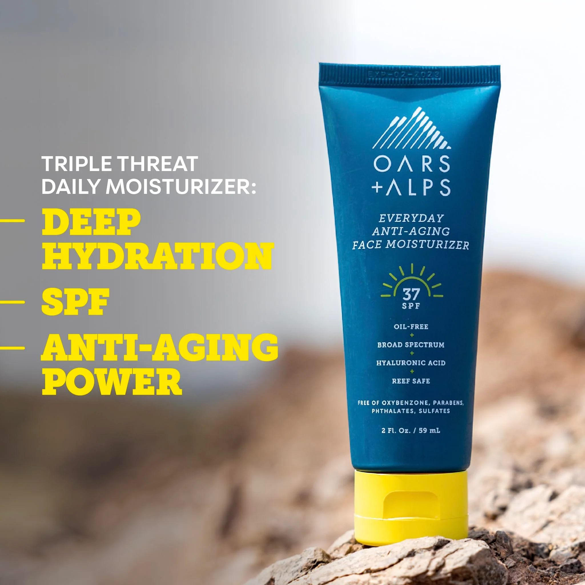 Oars + Alps Travel Sunscreen for Face & Everday Use, SPF 37 Anti Aging Face Sunscreen & Body Lotion, Infused with Hyaluronic Acid, Vitamin E and B5, No White Residue, Water & Sweat Resistant, 2oz - Image 5