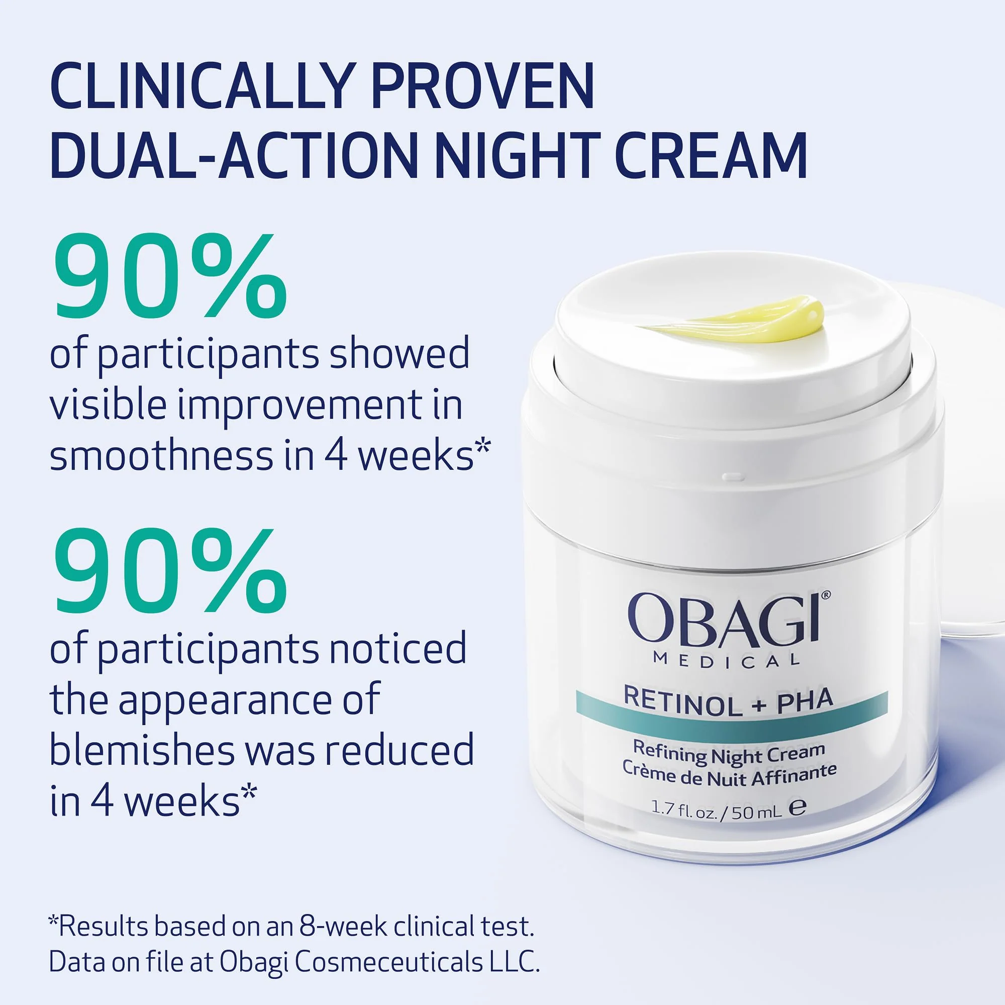 Obagi Medical Retinol + PHA Refining Night Cream - Clinically Proven, Dual-Action, Overnight Anti-Aging Face Cream for Smoother, Renewed Skin & a More Even-Looking Complexion - 1.7 Oz - Image 10