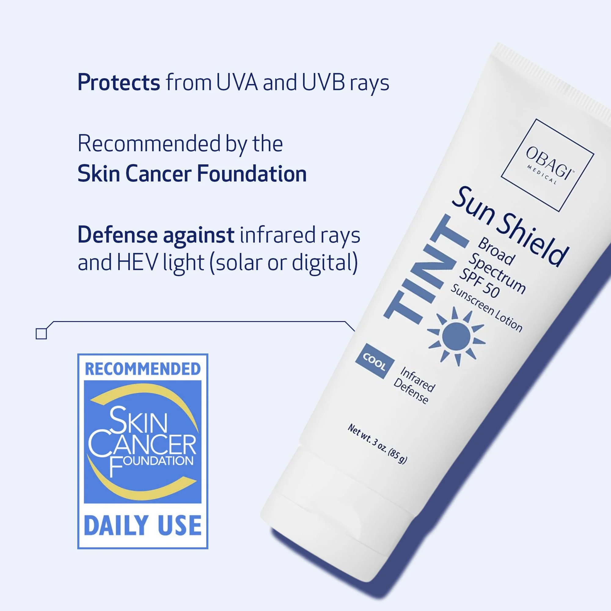 Obagi Sun Shield Tinted Sunscreen – Broad Spectrum SPF 50 Protection from the Sun – Cool Tint – 3 oz - Image 7