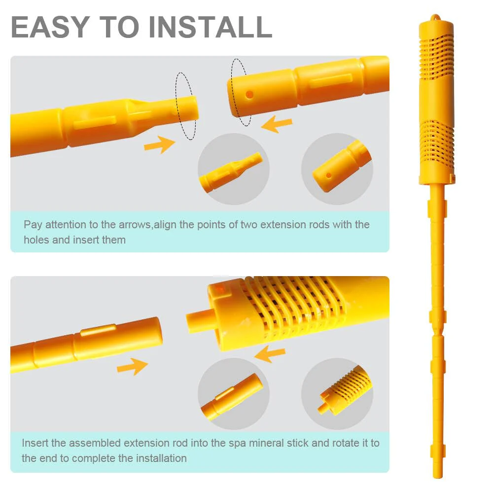 OBMAO Spa in-Filter Mineral Sticks Parts for Hot Tub Filter Cartridge with 4 Months Lifetime Universal for Pool&Hot Tub to Keep Water Clear(Yellow,4PCS) - Image 4