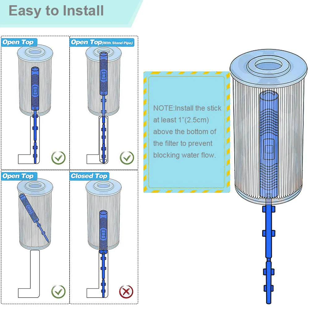 OBMAO Spa Mineral Sticks for Hot Tub Supplies,Hot Tub Stick with 4 Months Lifetime Universal for Pool&Hot Tub (Blue,2PCS) - Image 5