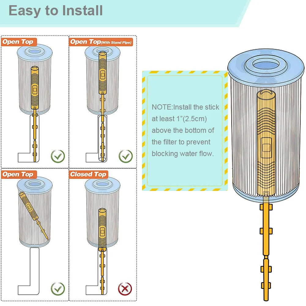 OBMAO Spa Mineral Sticks, Hot Tub Mineral Stick, Spa Mineral Sticks for Hot Tub with 4 Months Lifetime Universal for Pool&Hot Tub to Keep Water Clear(Yellow,2PCS) - Image 5