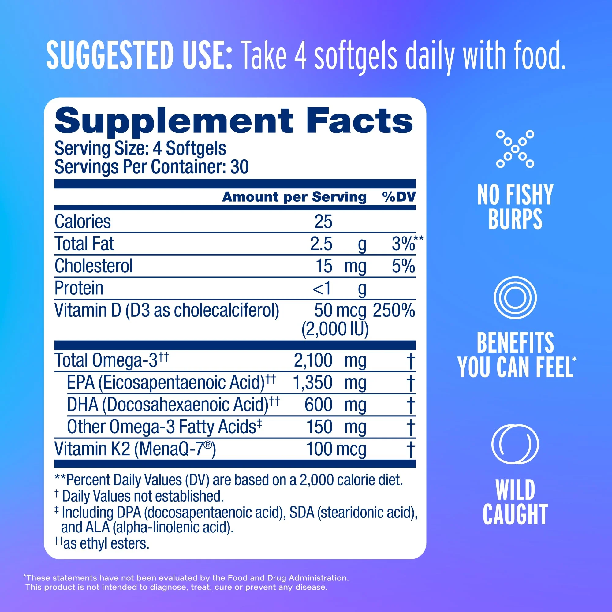 Oceanblue Professional Omega-3 2100 with Vitamin K2 and Vitamin D3-60 Count - Triple Strength Burpless Fish Oil Omega-3 Supplement with EPA, DHA & DPA - Wild Caught - Orange Flavor, 30 Servings - Image 9