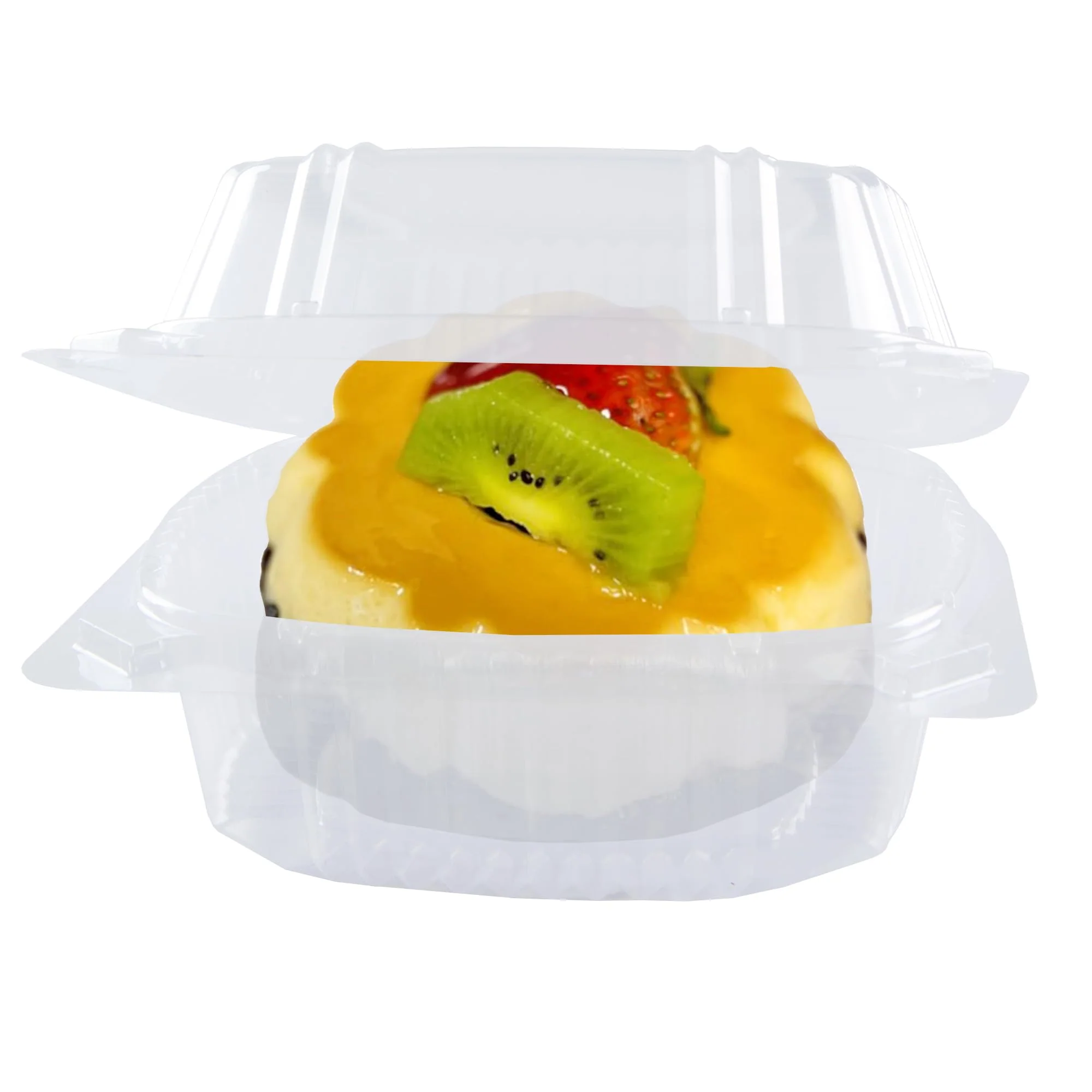 O'CREME Polystyrene Hinged-Lid Container 6 Inch Wide x 3.1 Inch High for Mini Cake Pan - Pack of 25 - Image 3