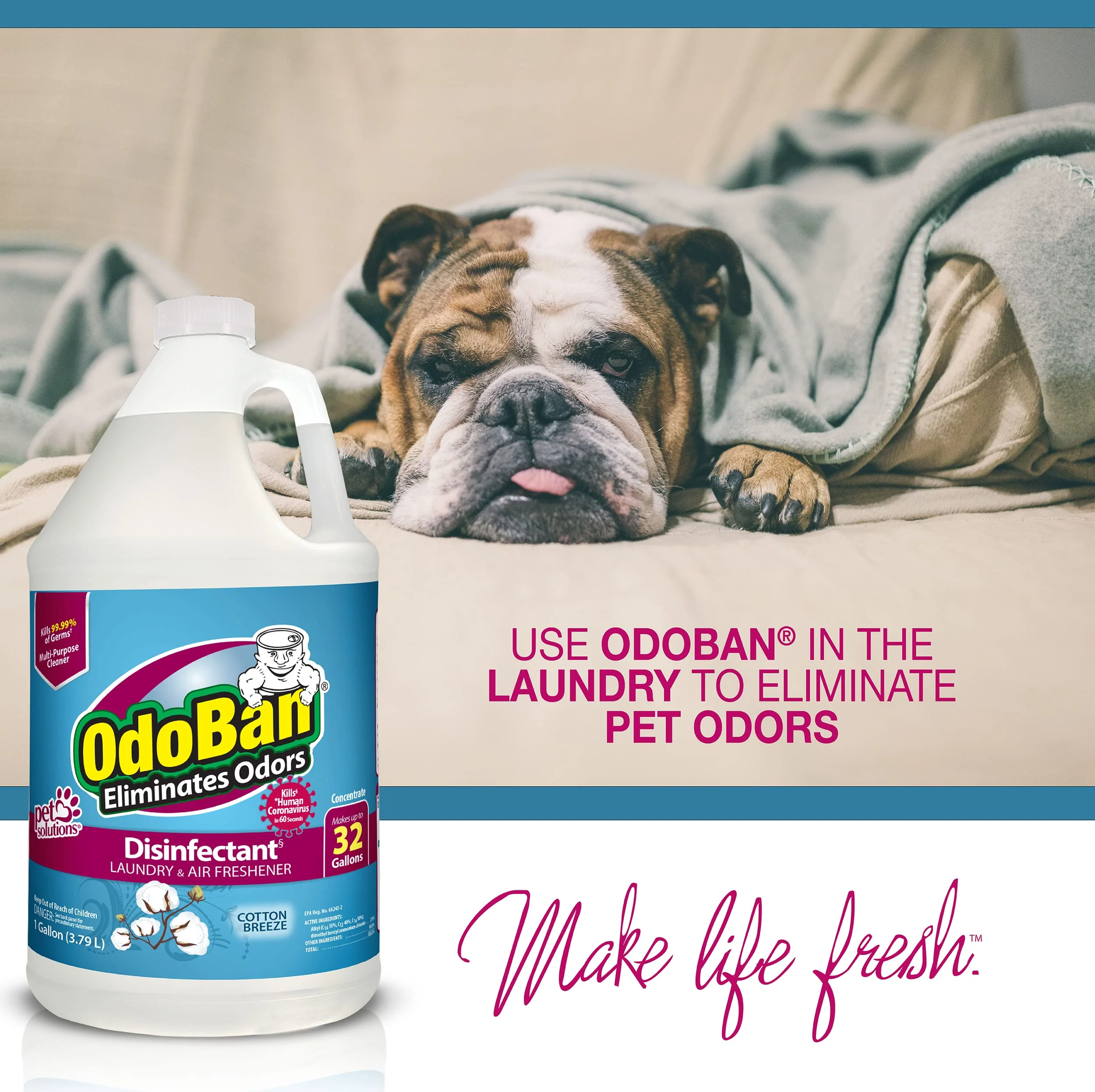 OdoBan Disinfectant Concentrate and Odor Eliminator, Made in the USA, Cotton Breeze Scent, 2 Gallons - Image 5