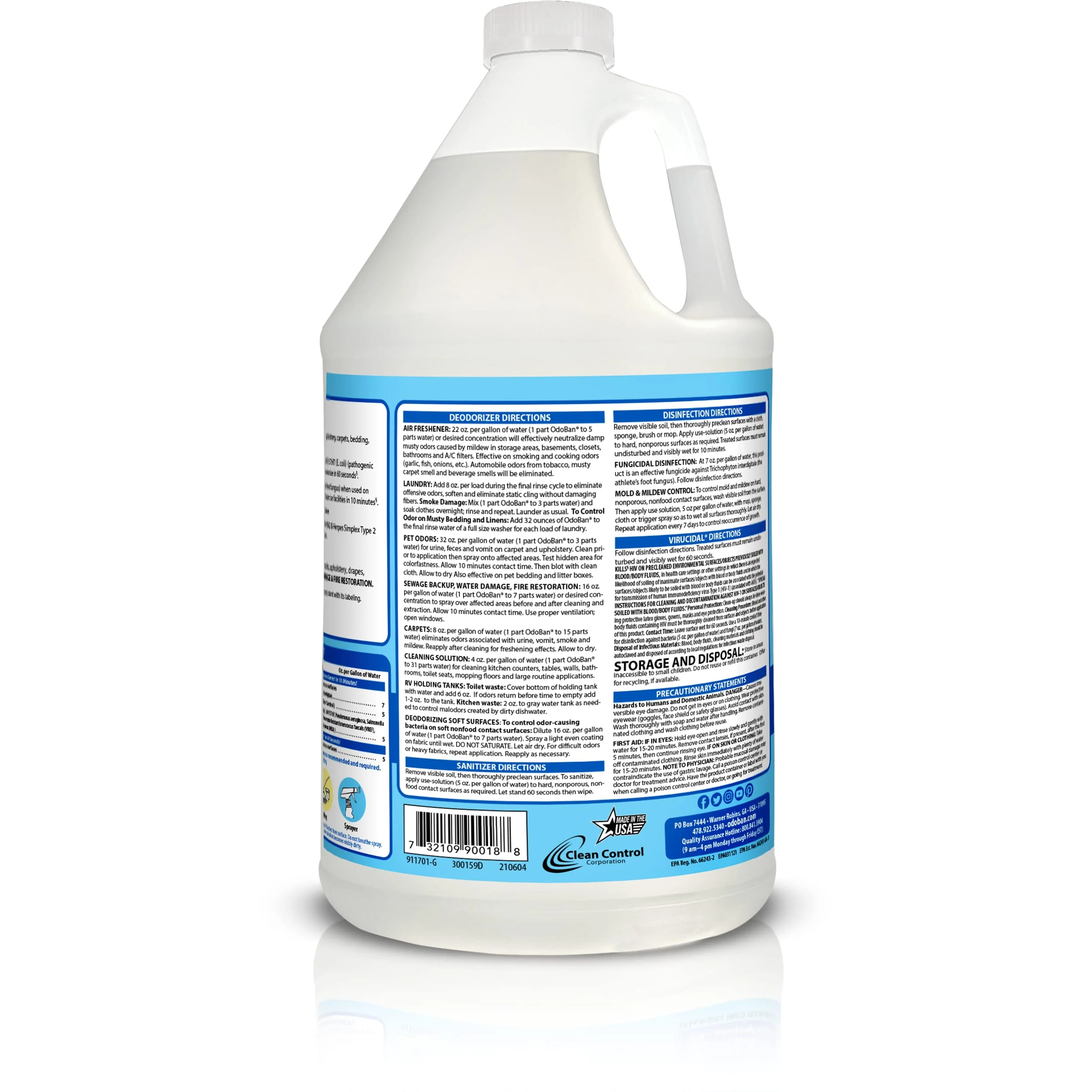 OdoBan Disinfectant Concentrate and Odor Eliminator, Made in the USA, Fresh Linen Scent, 2 Gallons - Image 8