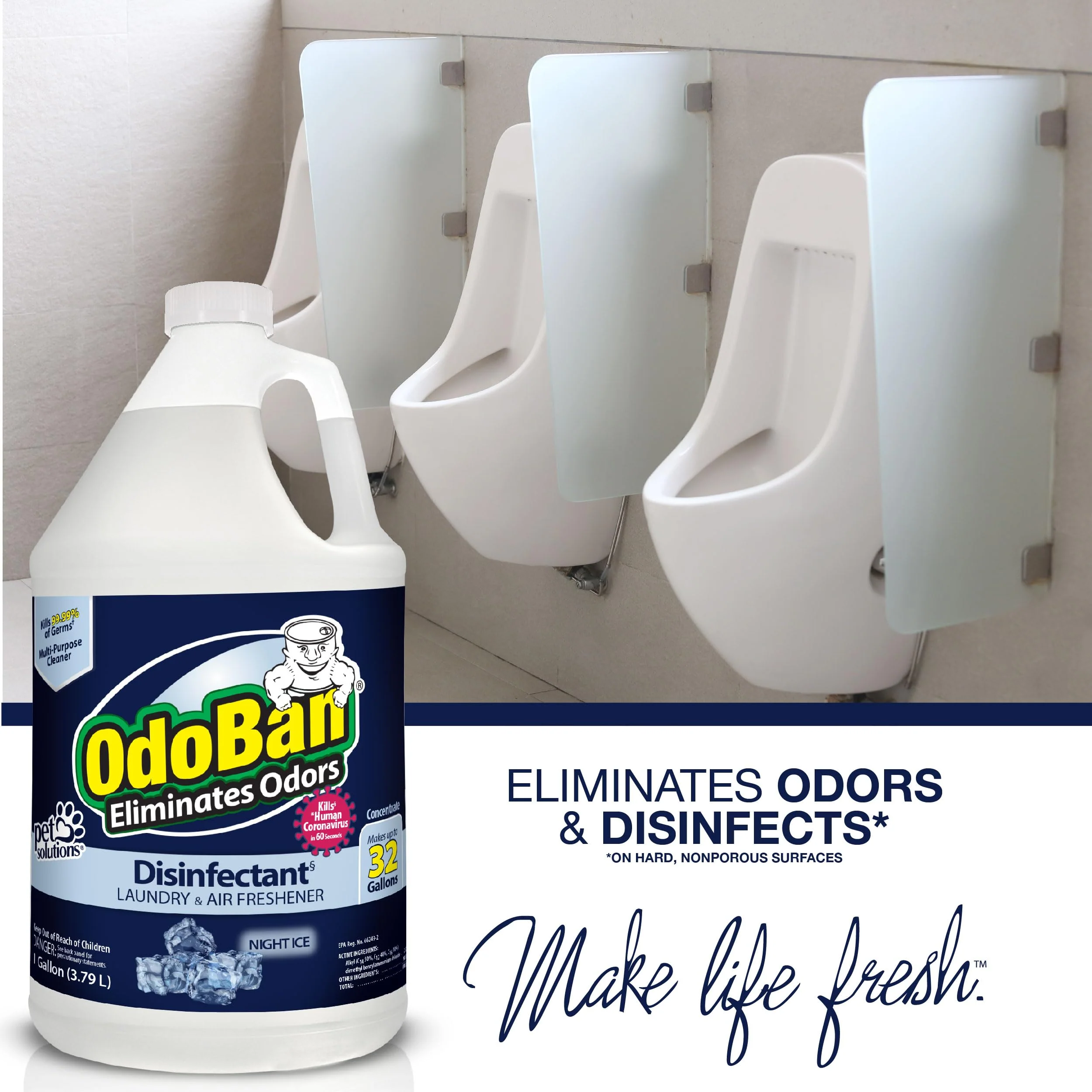 OdoBan Disinfectant Concentrate and Odor Eliminator, Made in the USA, Night Ice Scent, 4 Gallons - Image 4