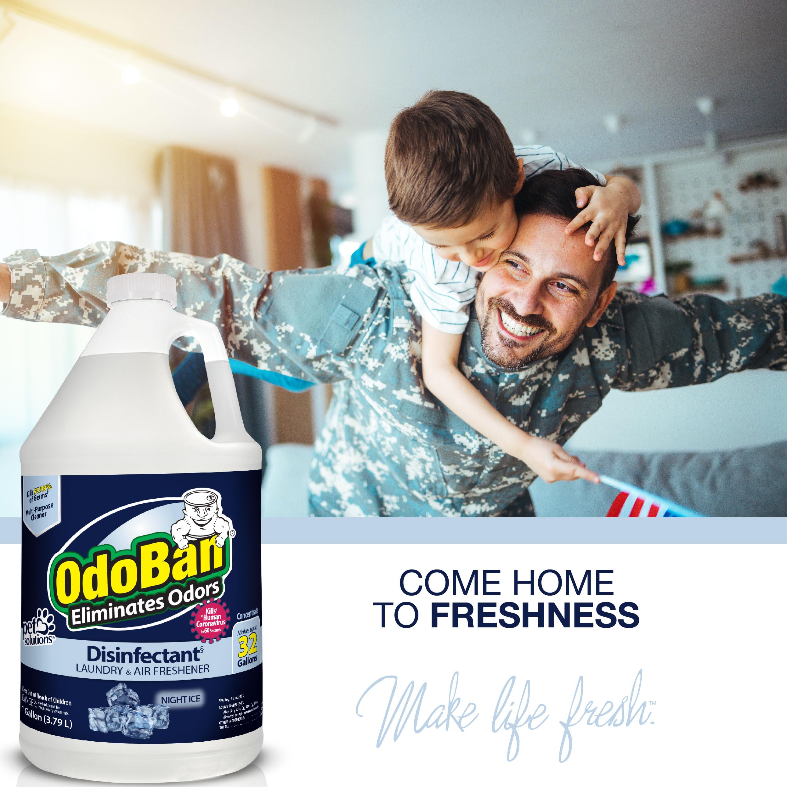OdoBan Disinfectant Concentrate and Odor Eliminator, Made in the USA, Night Ice Scent, 4 Gallons - Image 6