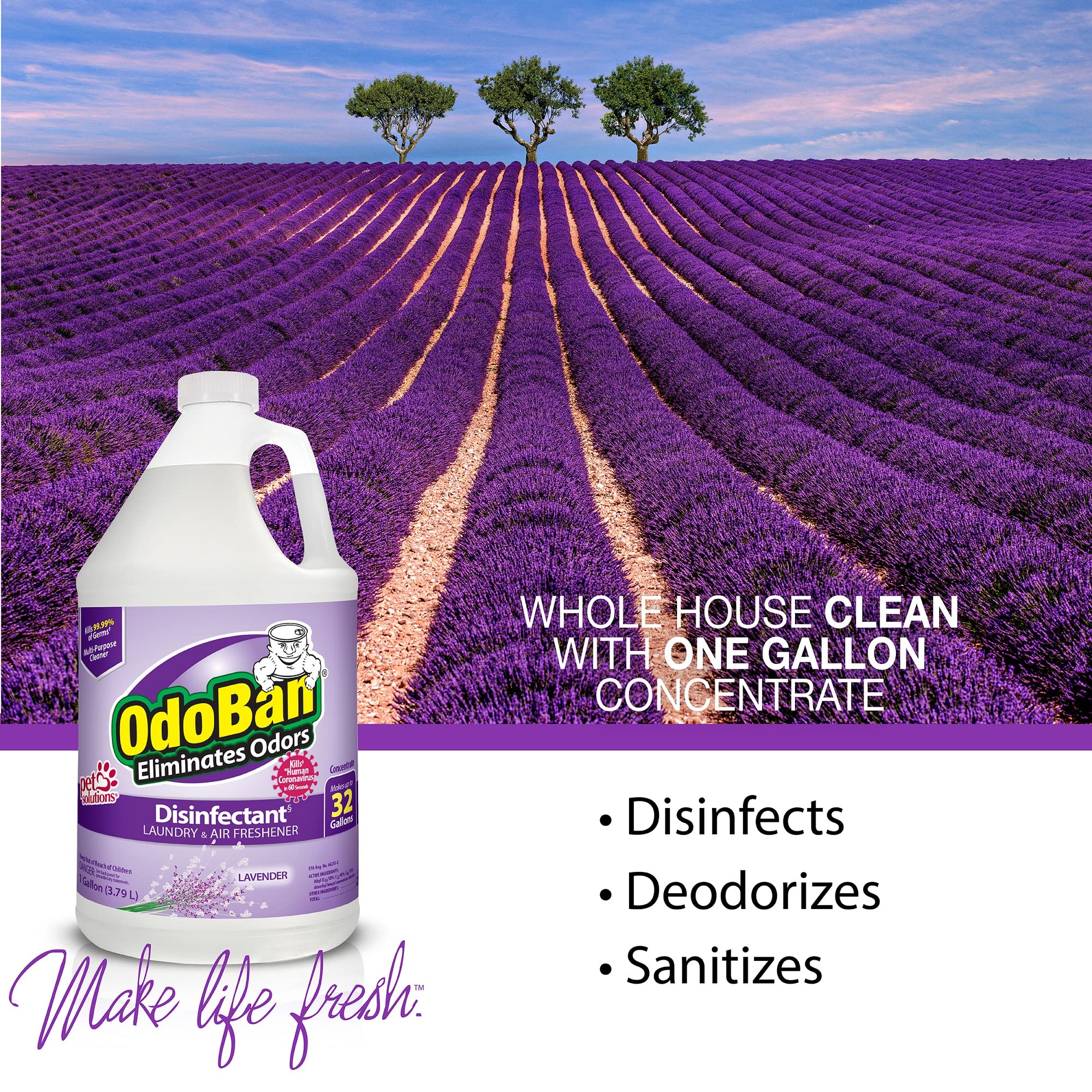 OdoBan Disinfectant Concentrate and Odor Eliminator, Made in the USA, Original Eucalyptus, Lavender and Cotton Breeze Scents, 3 Gallons - Image 7