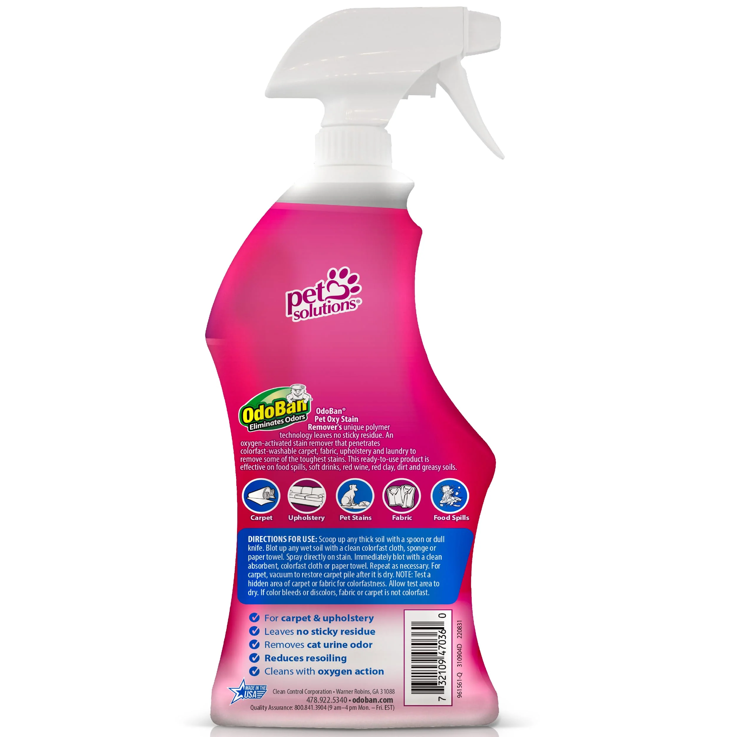OdoBan Pet Solutions No Rinse Neutral pH Floor Cleaner Concentrate, Made in the USA, 1 Gallon, and Oxy Stain Remover, 32 Ounce Spray - Image 10