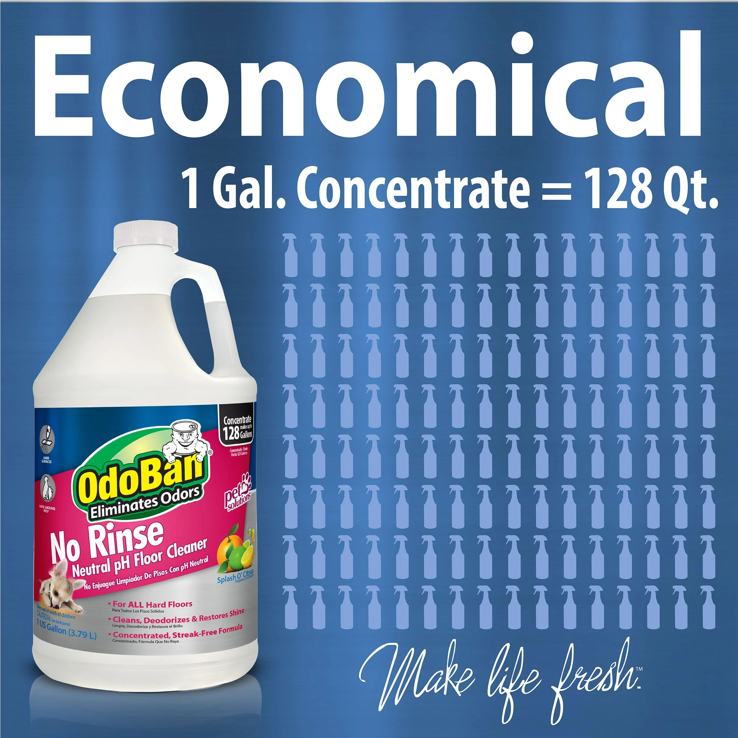 OdoBan Pet Solutions No Rinse Neutral pH Floor Cleaner Concentrate, Made in the USA, 1 Gallon, and Oxy Stain Remover, 32 Ounce Spray - Image 7