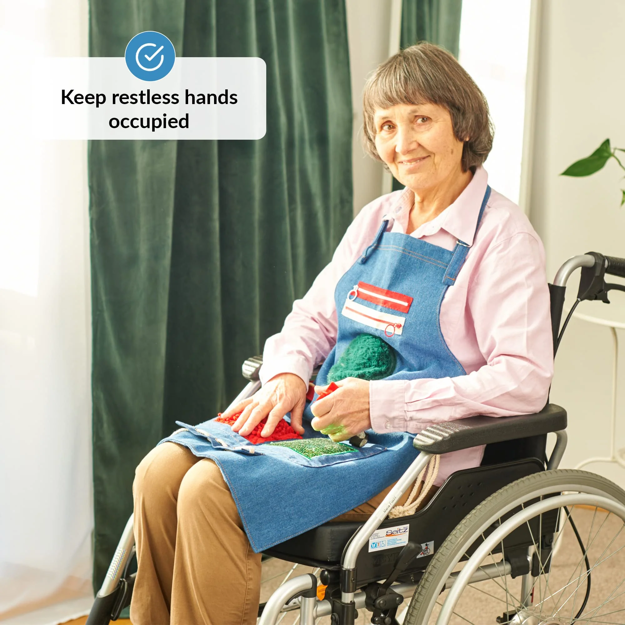 ODOXIA Fidget Apron for Elderly | Fidget Blanket for Dementia | Dementia Products for Elderly | Gift and Activities for Seniors with Alzheimer’s | Sensory Toys - Image 3