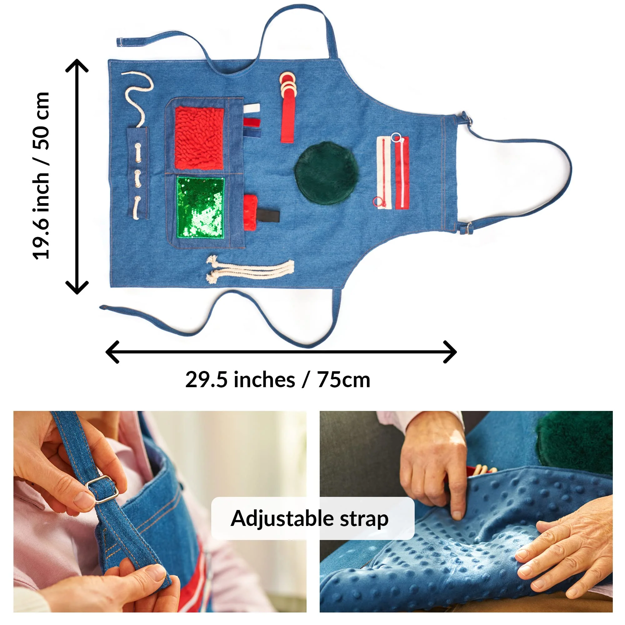 ODOXIA Fidget Apron for Elderly | Fidget Blanket for Dementia | Dementia Products for Elderly | Gift and Activities for Seniors with Alzheimer’s | Sensory Toys - Image 5