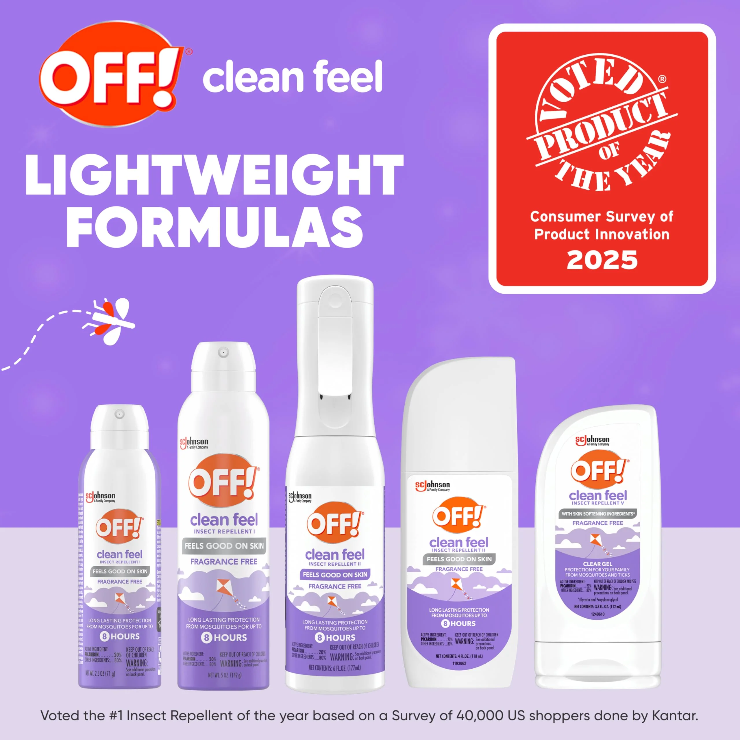 Off! Clean Feel Insect Repellent Aerosol with 20% Picaridin - Long-Lasting DEET-Free Protection from Mosquitoes, Fragrance-Free Pest Control for Ticks & Flies, Camping, Bug Spray - 5 oz (Pack of 2) - Image 6