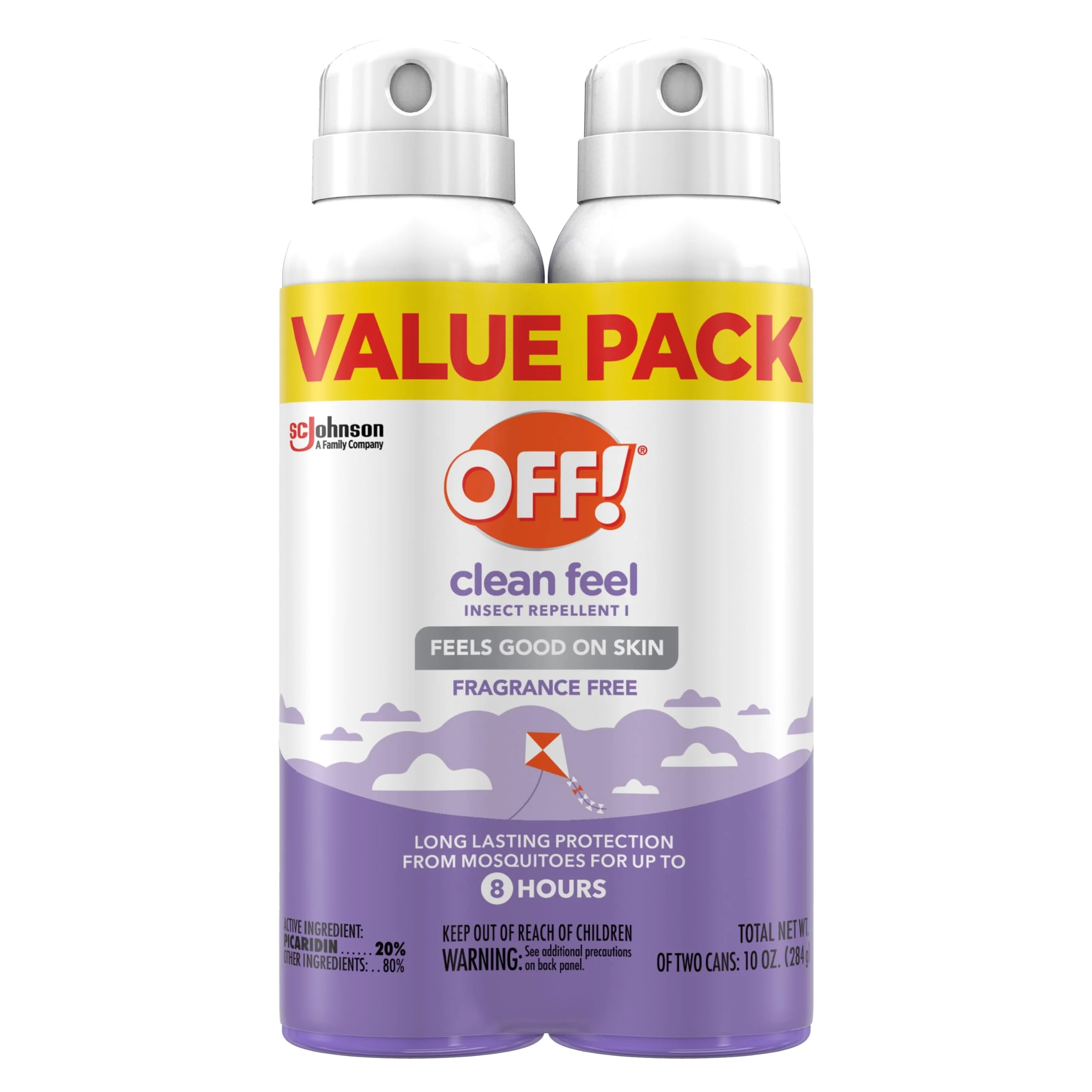 Off! Clean Feel Insect Repellent Aerosol with 20% Picaridin - Long-Lasting DEET-Free Protection from Mosquitoes, Fragrance-Free Pest Control for Ticks & Flies, Camping, Bug Spray - 5 oz (Pack of 2) - Image 7