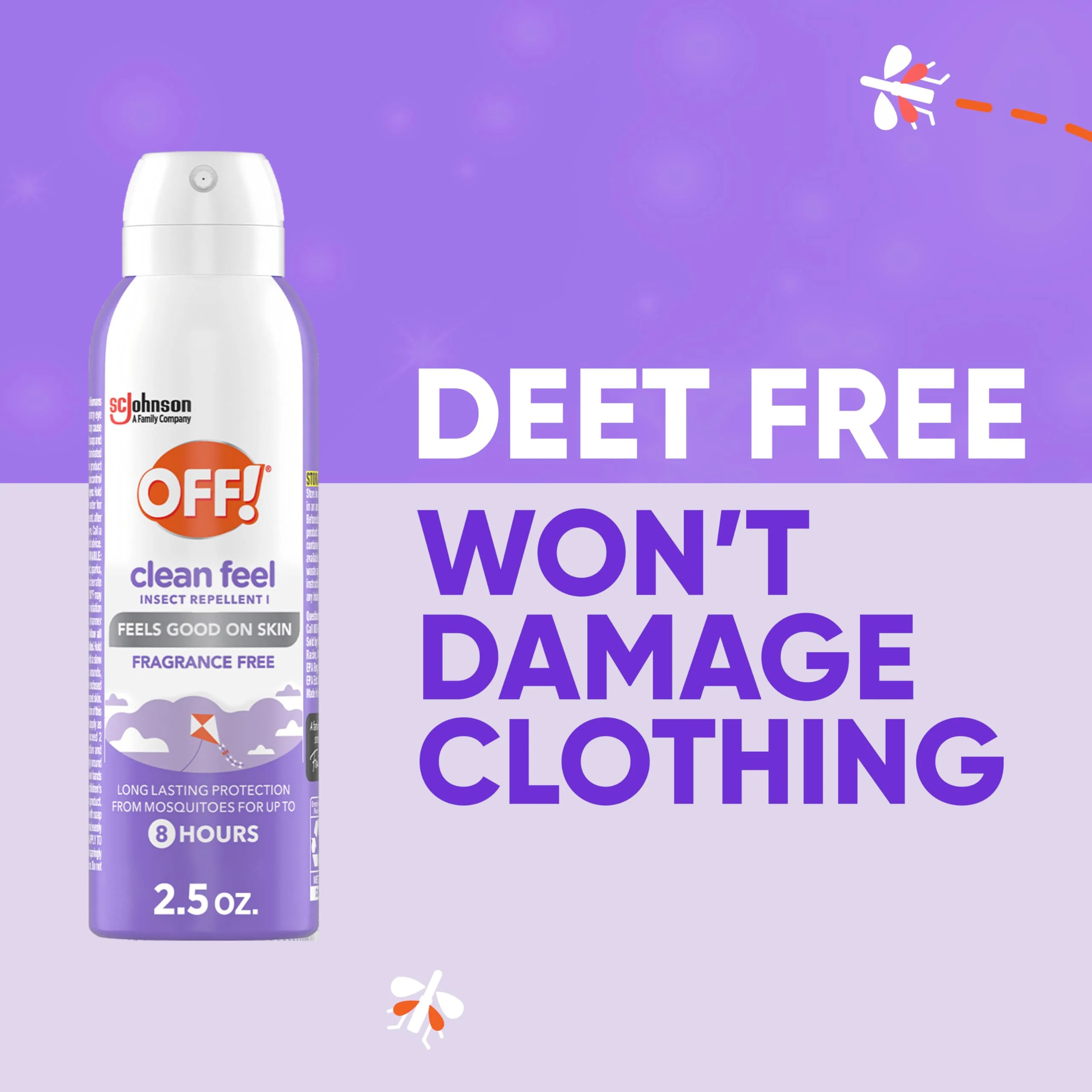 Off! Clean Feel Travel Size Insect Repellent Aerosol with 20% Picaridin - Bug Spray for Long-Lasting DEET-Free Protection from Mosquitoes, Fragrance-Free Pest Control for Ticks & Flies, 2.5 oz - Image 4