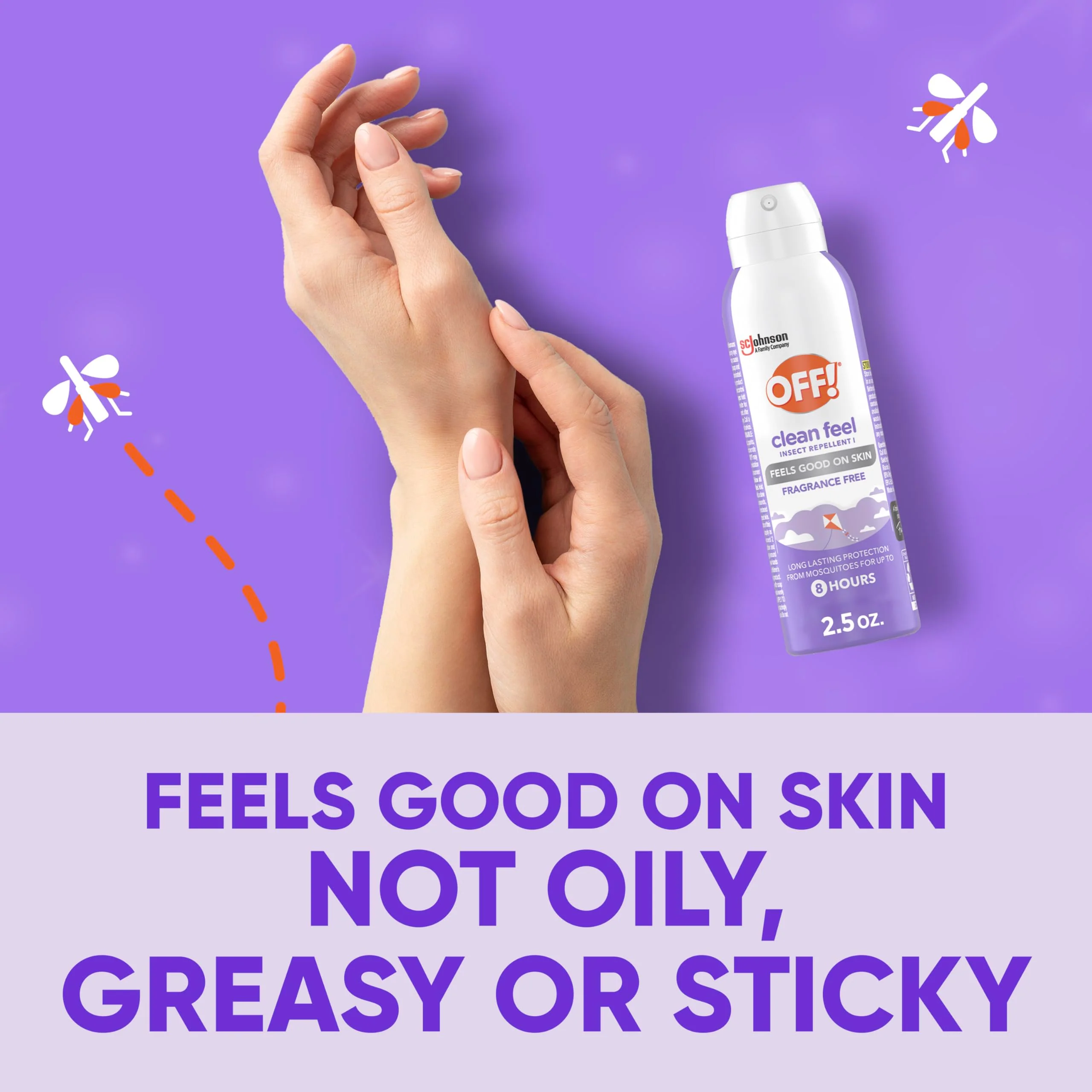 Off! Clean Feel Travel Size Insect Repellent Aerosol with 20% Picaridin - Bug Spray for Long-Lasting DEET-Free Protection from Mosquitoes, Fragrance-Free Pest Control for Ticks & Flies, 2.5 oz - Image 3