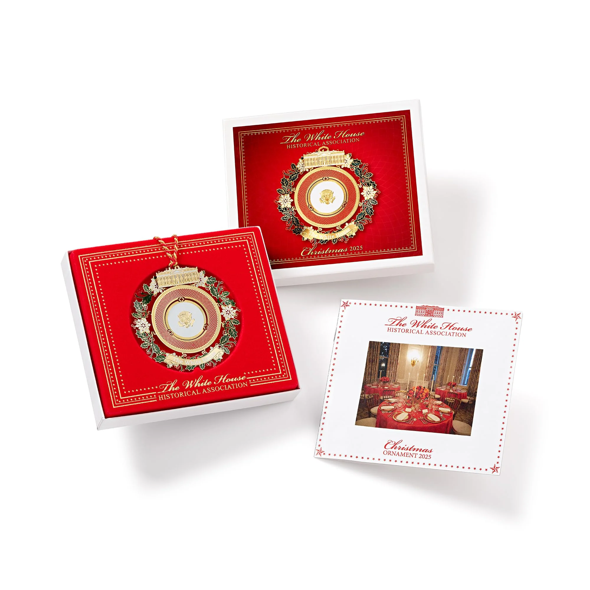 Official 2025 White House Christmas Ornament – Honors 150 Years of White House State Dinners, 24k Gold-Finished Brass, Includes Ribbon & Booklet, Collectible Gift in Keepsake Box, Made in USA - Image 2