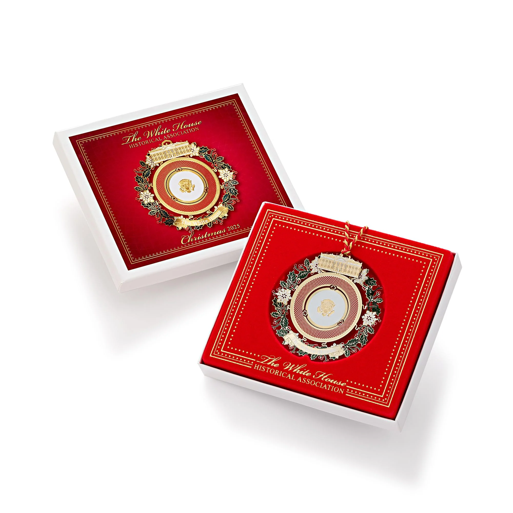 Official 2025 White House Christmas Ornament – Honors 150 Years of White House State Dinners, 24k Gold-Finished Brass, Includes Ribbon & Booklet, Collectible Gift in Keepsake Box, Made in USA - Image 4