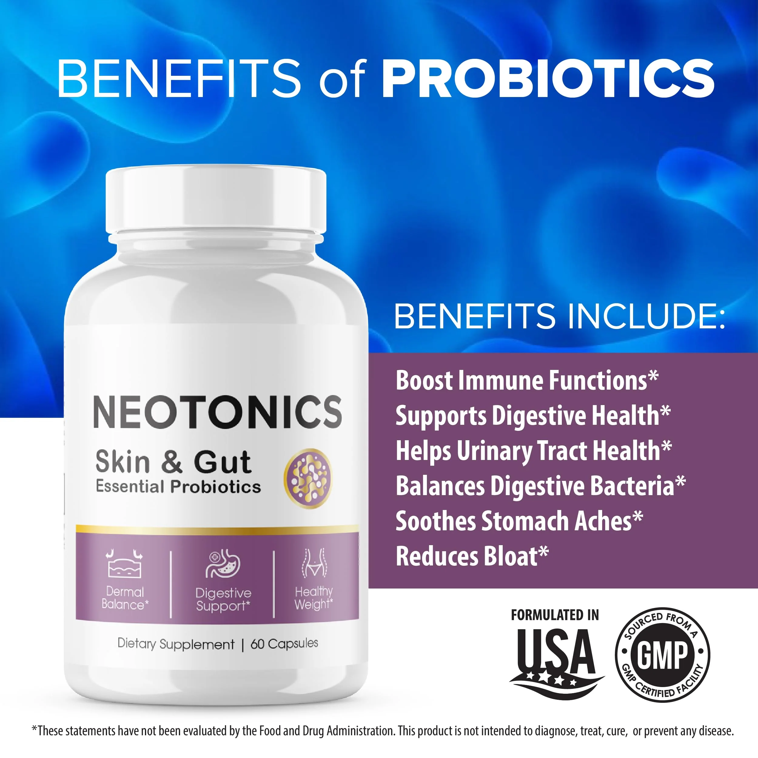 Official... 5 Pack Neotonics Skin and Gut Essential, Neotonics Skin & Gut, Neotonics Advanced Formula Skin Gut, Neotonics Review Neo Tonics Skin and Gut Health Supplement Pills, Neotronics (300 Caps) - Image 5