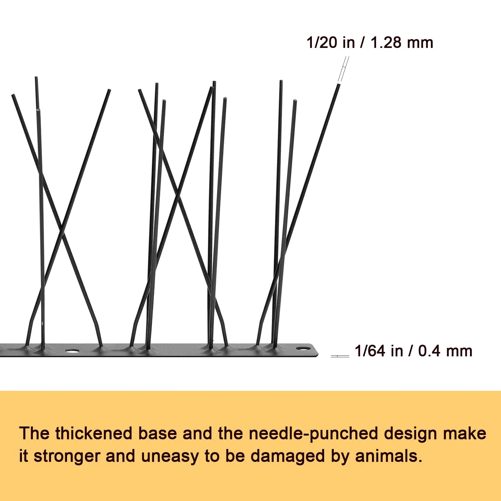 OFFO Black Bird Spikes Pre-Assembled for Pigeons Birds, Cover 10 Feet Durable Bird Spikes with Stainless Steel for Fence Roof Mailbox Window - Image 8