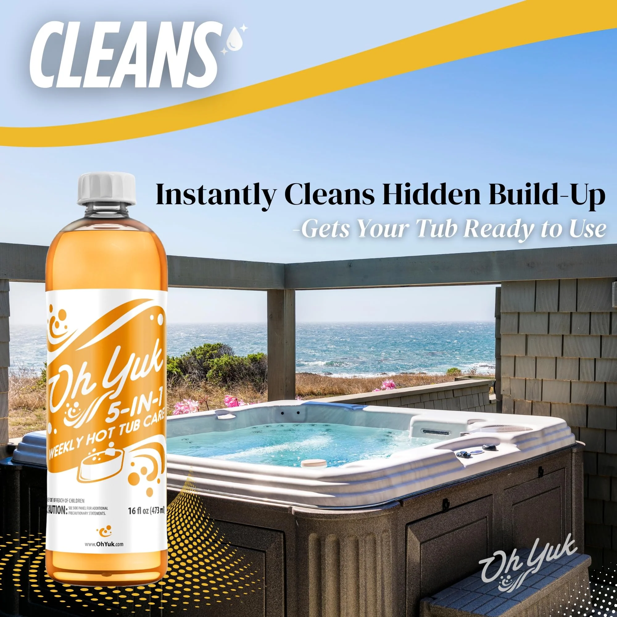 Oh Yuk 5-in-1 Weekly Hot Tub Chemicals (2 Pack) – All-in-One Hot Tub Cleaner & Spa Protector | Clarifier, Conditioner & pH Support | Spa Chemicals for Hot Tub Water Care - Image 7