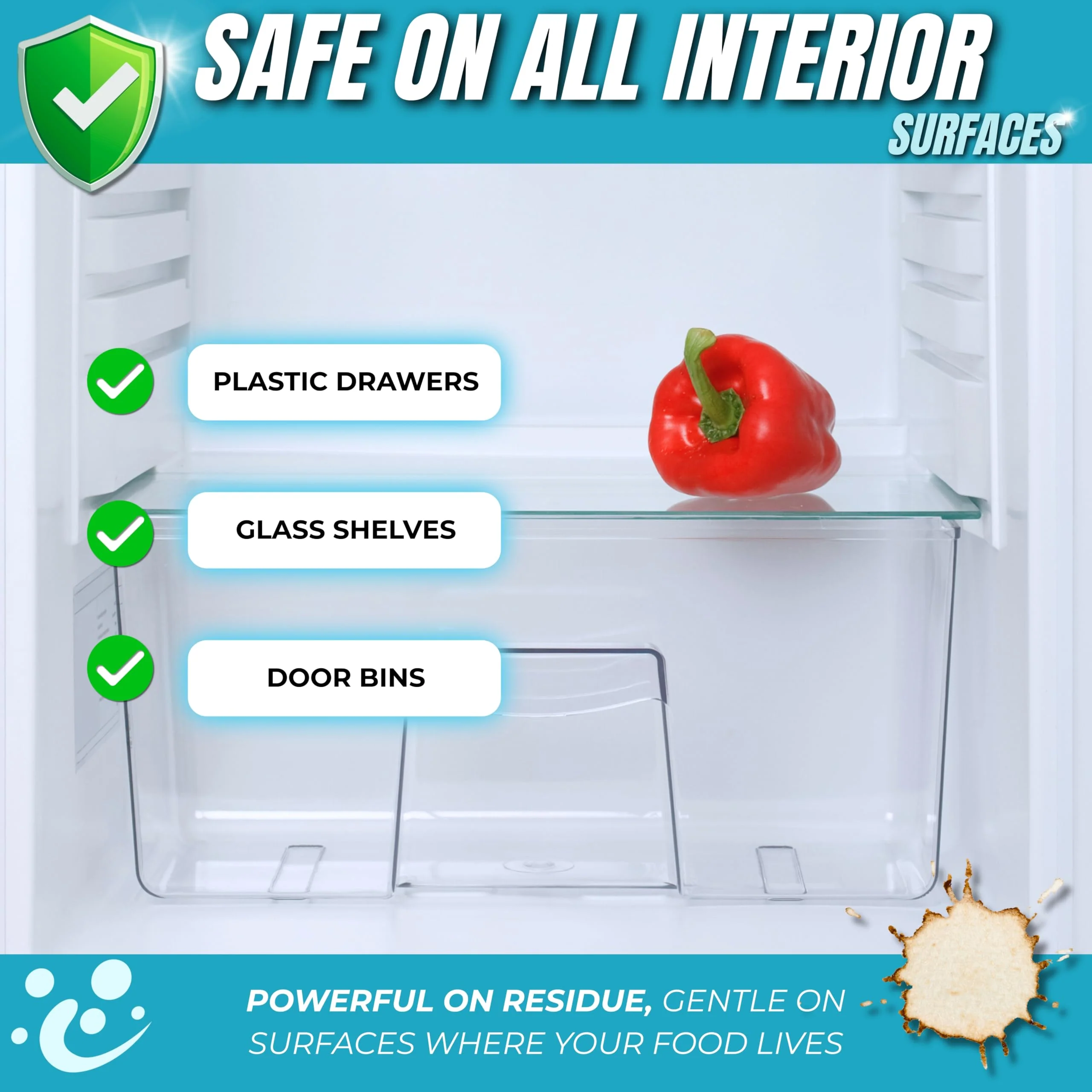 Oh Yuk Fridge Cleaner – Cleans Inside Refrigerator for Spotless, Food-Contact Safe Surfaces | Biodegradable, Vegan, Cruelty-Free | Effortlessly Lifts Sticky Messes & Dried-On Food | Spray Bottle - Image 3