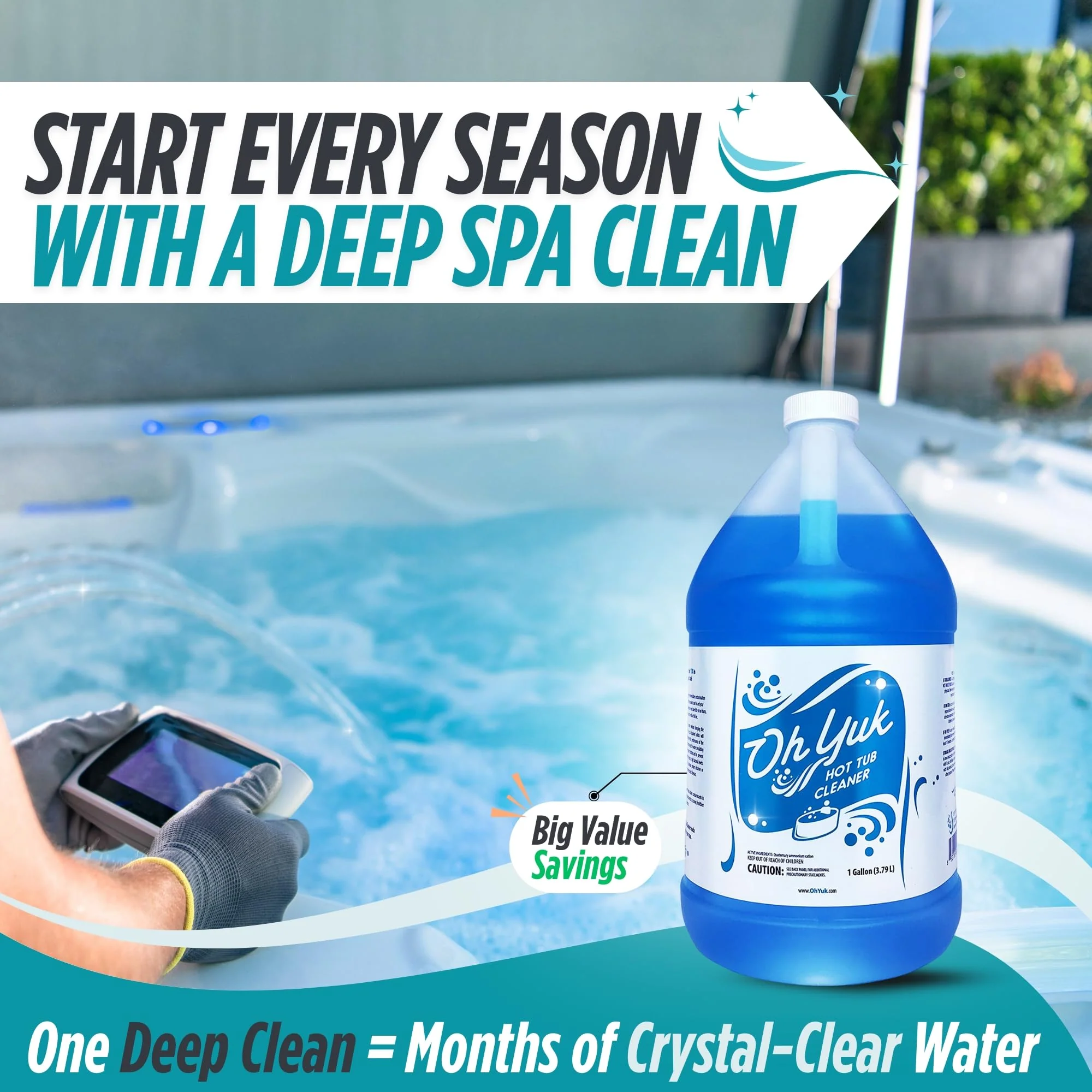 Oh Yuk Healthy Hot Tub Cleaner, The Most Effective Hot Tub Cleaner for Indoor and Outdoor Hot Tubs and Spas - 1 Gallon - Image 6