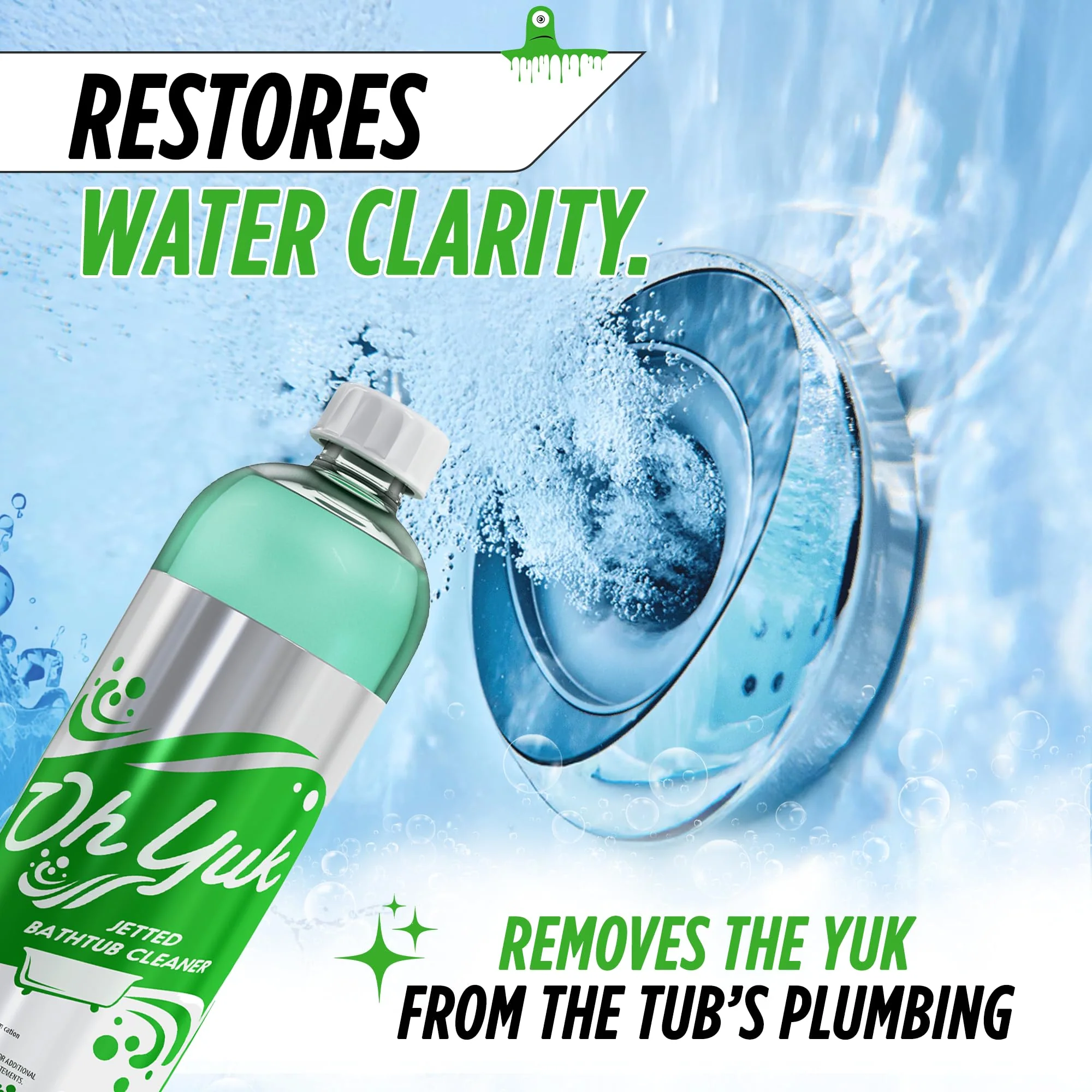 Oh Yuk Jetted Bathtub Cleaner for Jet Tubs, Whirlpools, The Most Effective Jetted Tub Cleaner, Septic Safe | Two 16 Ounce Bottles! - Image 4