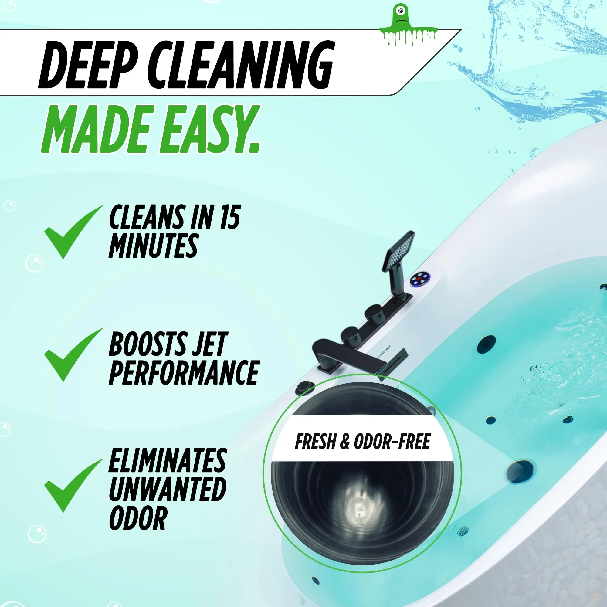 Oh Yuk Jetted Tub Cleaner for Jacuzzis, Bathtubs, Whirlpools, The Most Effective Jetted Tub Cleaner, Septic Safe, 4 Cleanings per Bottle - 16 Ounces - Image 7