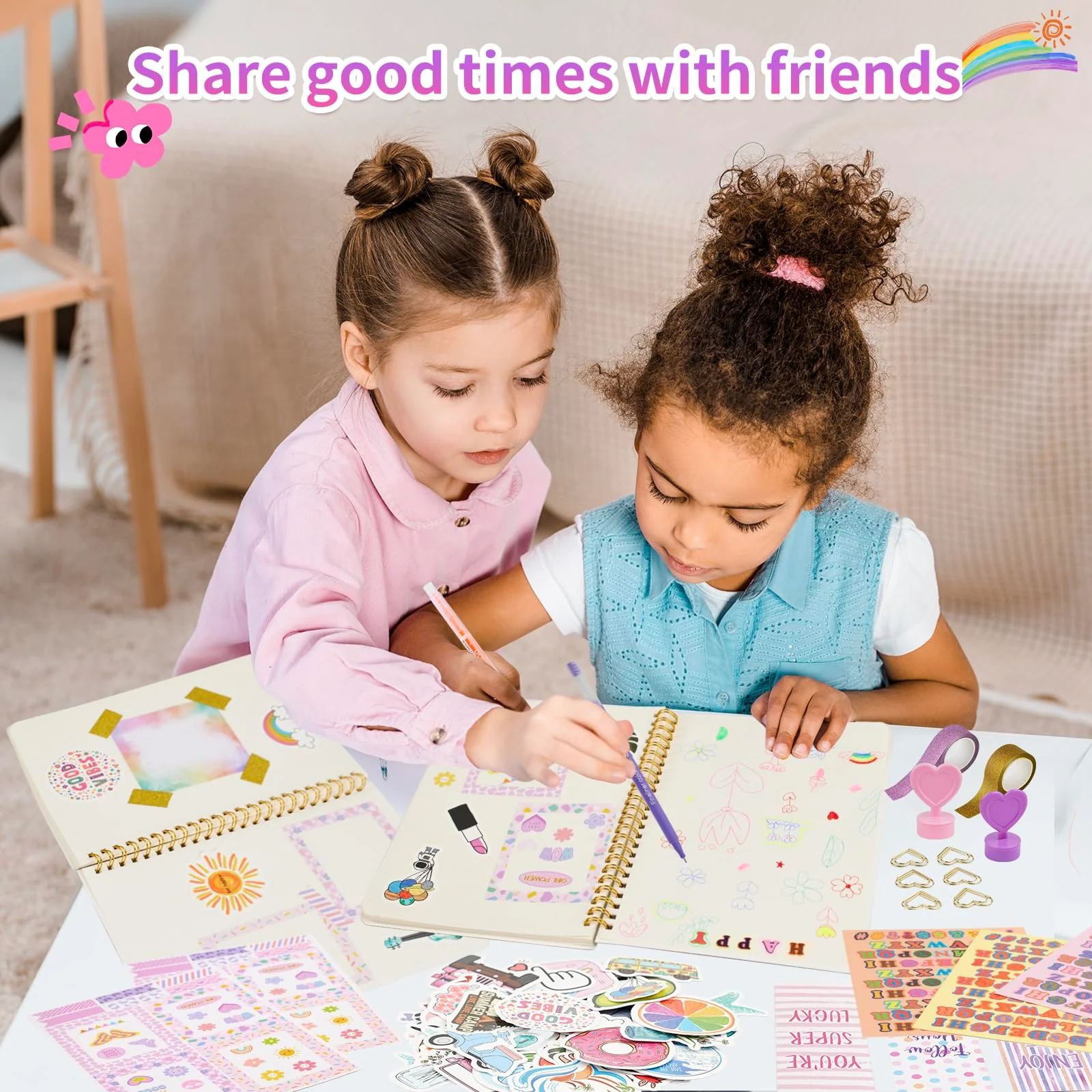 OIHEW DIY Journal Kit for Girls/Teen/Tween, 2 PC Stationery | Scrapbook | Diary | Journaling Art Crafts Supplies Set, Christmas | Birthday Gift for 8 9 10 11 12 13 14 Year Old Girl Ideas - Image 2