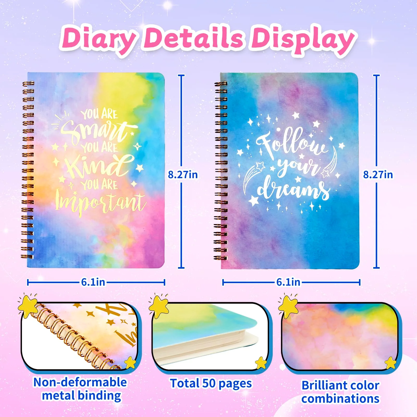 OIHEW DIY Journal Kit for Girls/Teen/Tween, 2 PC Stationery | Scrapbook | Diary | Journaling Art Crafts Supplies Set, Christmas | Birthday Gift for 8 9 10 11 12 13 14 Year Old Girl Ideas - Image 6