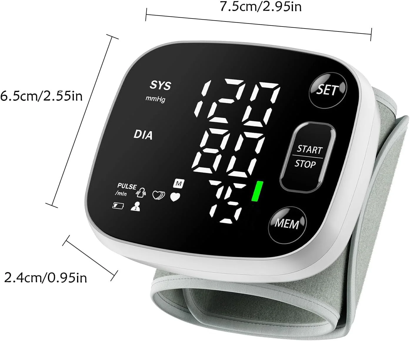 Oklar Blood Pressure Monitors for Home Use Rechargeable Wrist Digital BP Machine Cuff with LED Backlit Display, Voice Broadcast, 240 Memory Storage for 2 Users with Carrying Case - Image 8