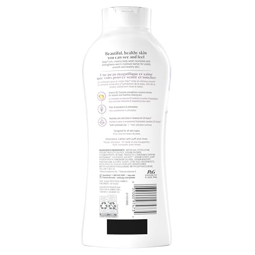 Olay Body Wash for Women, Age Defying with Vitamin E, 24hr Moisturizing, Hydrating & Refreshing, B3 Vitamin Complex, Free of Parabens & Phthalates, for All Skin Types, Scented, 22 fl oz (Pack of 2) - Image 2