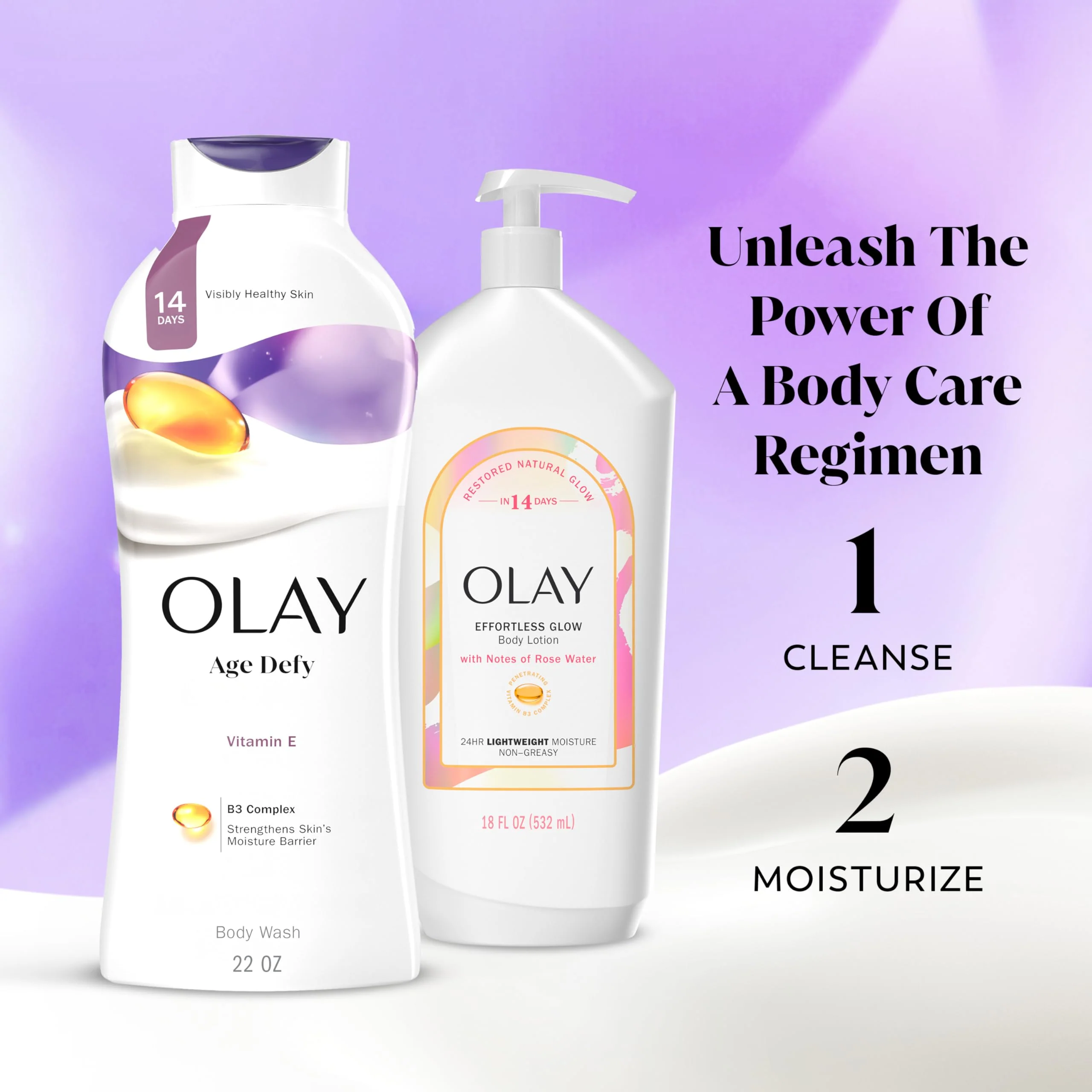 Olay Body Wash for Women, Age Defying with Vitamin E, 24hr Moisturizing, Hydrating & Refreshing, B3 Vitamin Complex, Free of Parabens & Phthalates, for All Skin Types, Scented, 22 fl oz (Pack of 2) - Image 5