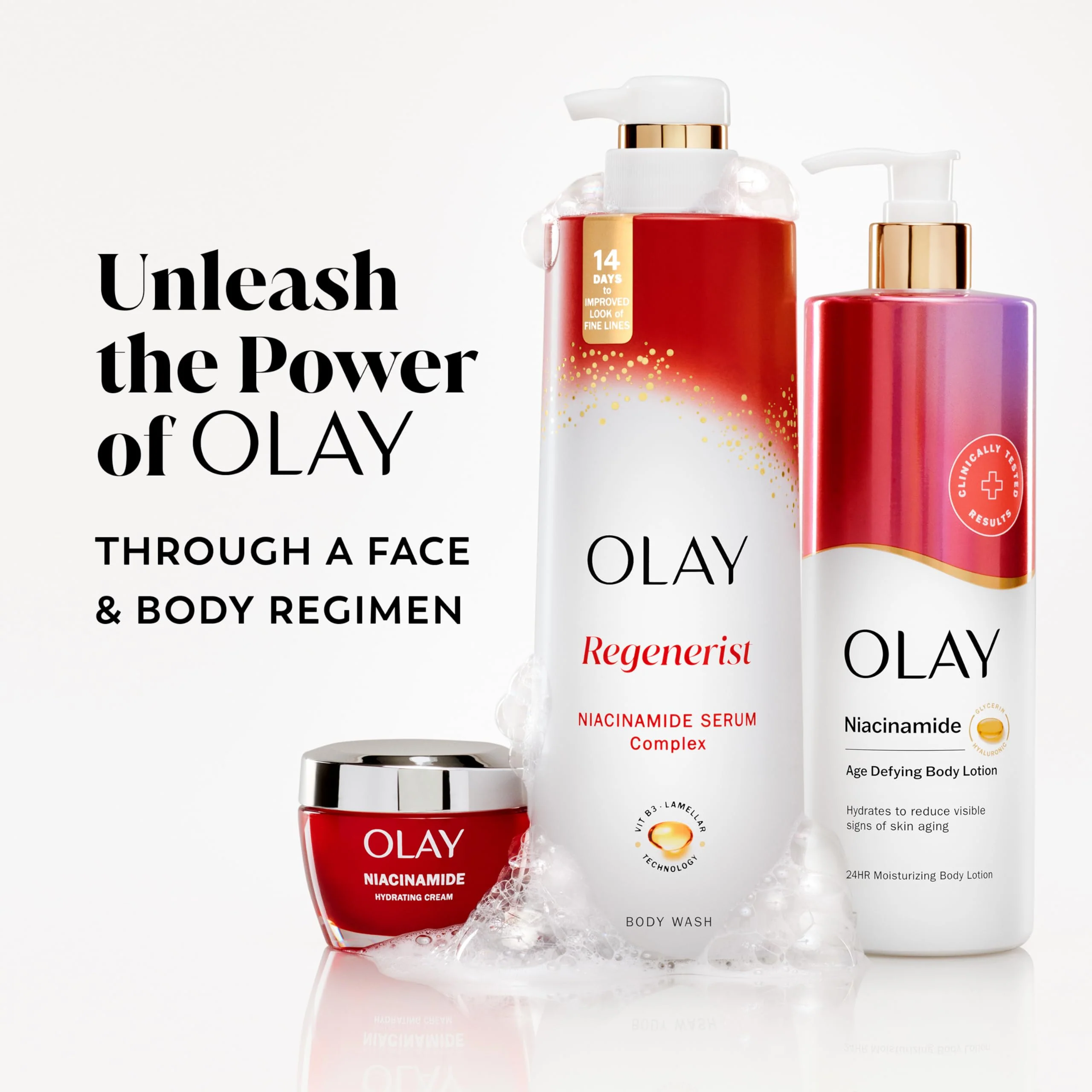 Olay Body Wash for Women, Regenerist Smoothing, Niacinamide Serum Complex, Renews Moisture, Free of Parabens & Phthalates, Vitamin B3 Lameller Technology, For All Skin Types, 20 fl oz (Pack of 4) - Image 5