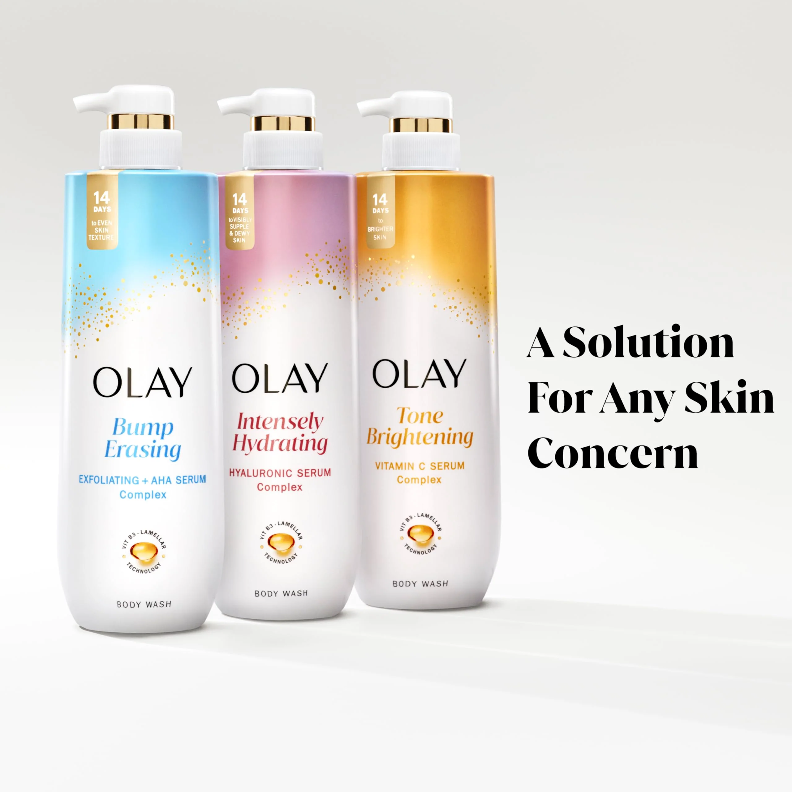 Olay Body Wash for Women, Tone Brightening Exfoliation, Vitamin C Serum Complex, Renew Moisture, Free of Parabens & Phthalates, Vitamin B3 Lameller Technology, For All Skin Types, 20 fl oz (Pack of 4) - Image 6