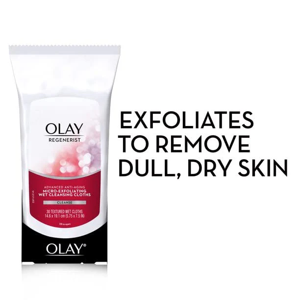 OLAY Regenerist Advanced Anti-Aging Micro-Exfoliating Cleansing Cloths 30 Each (Pack of 2) - Image 6